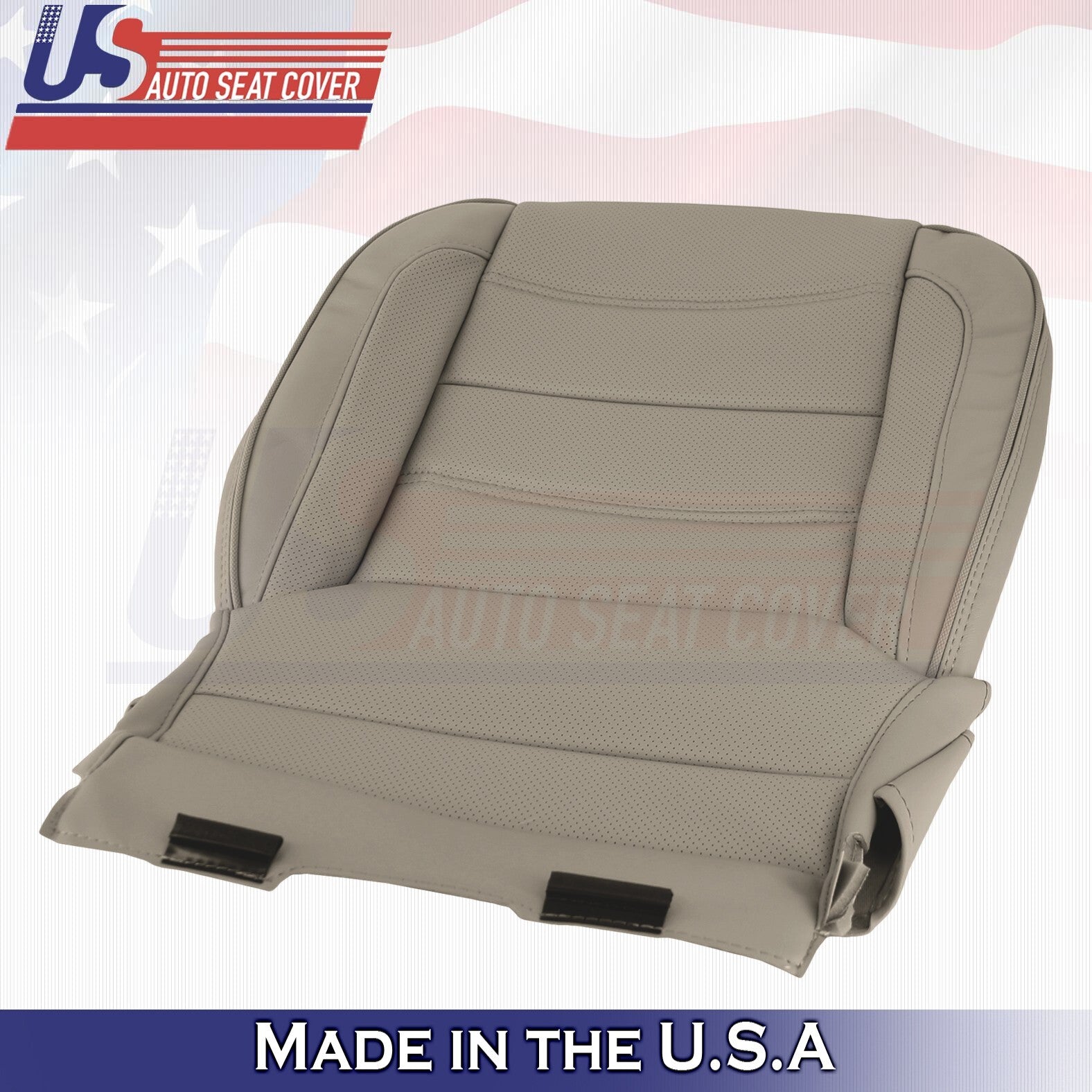 2019 For GMC Yukon Denali Driver & Passenger Bottom Perf Leather Seat Covers Tan