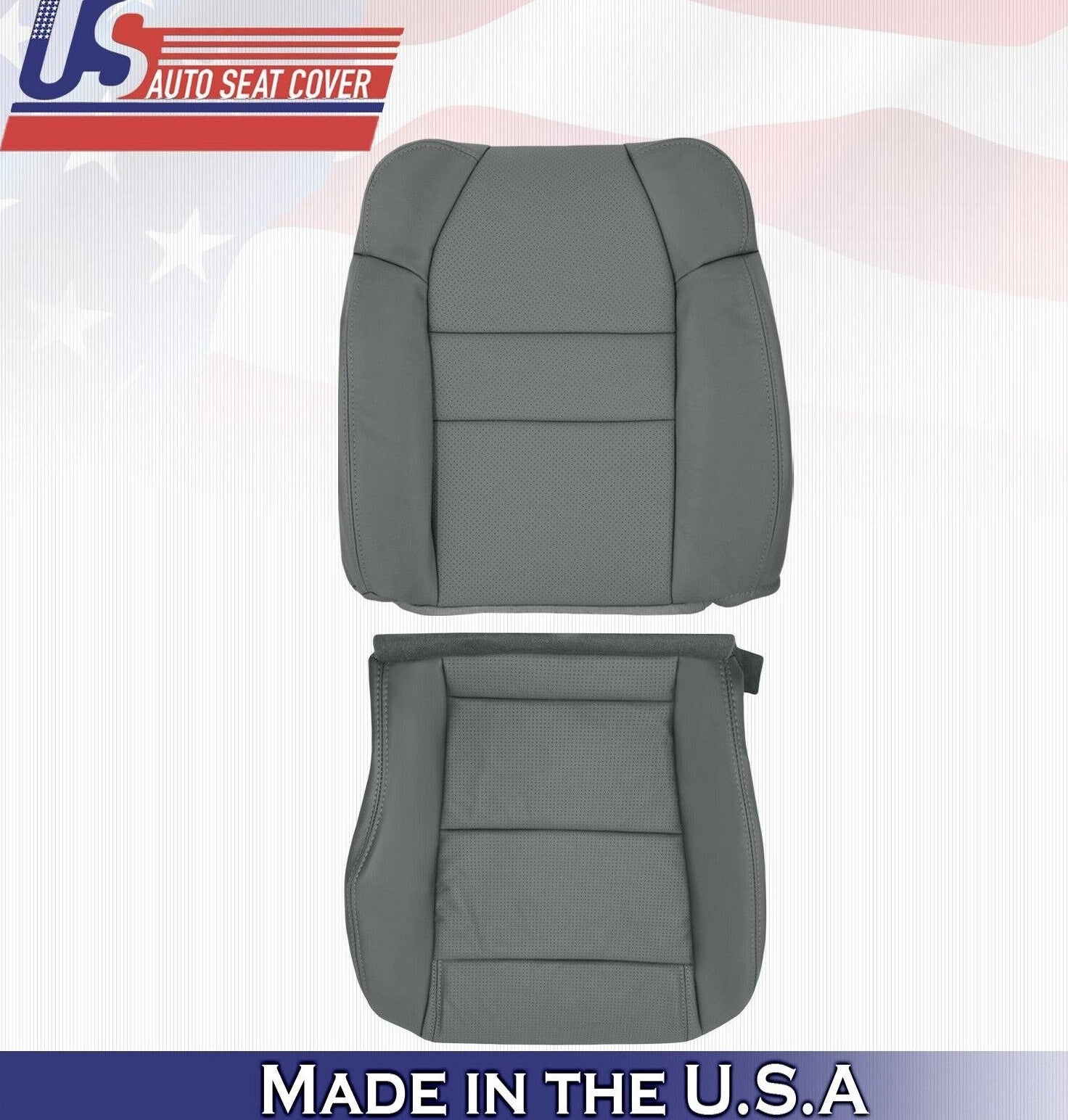 2001 2002 2003 For Acura MDX Driver Side Top & Bottom Leather Seat Covers Gray