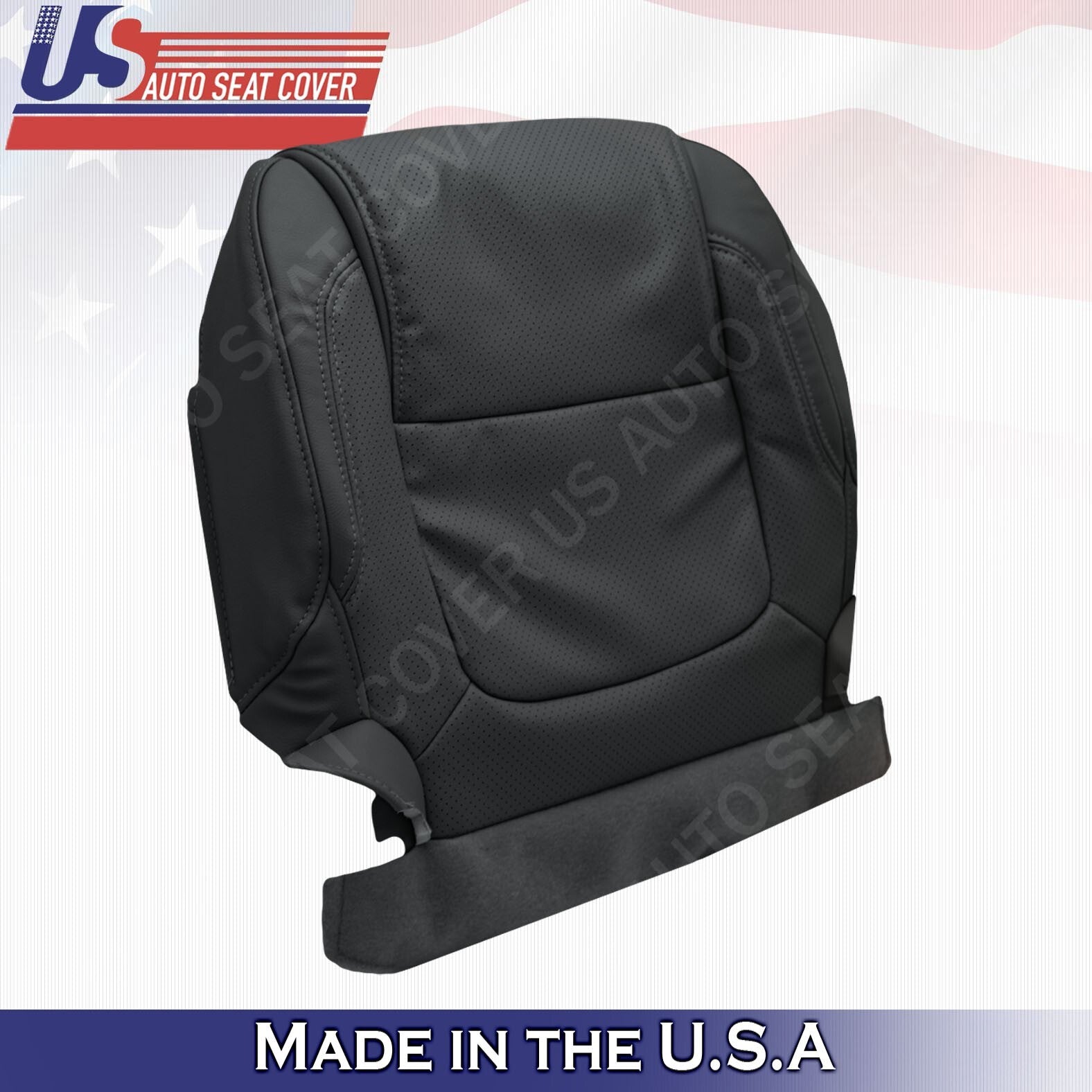 2011 to 2015 For Ford Explorer Front 2x Bottom & 2x Top Leather Seat Covers BLK