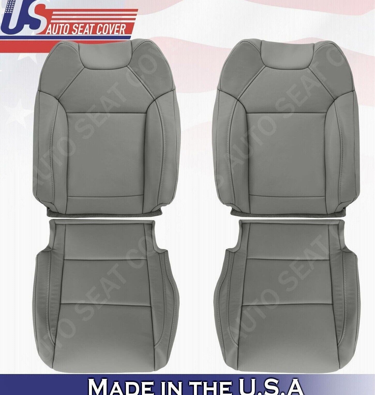 2019 2020 For Acura MDX 2x Top & 2x Bottom Package Leather Seat Covers Gray