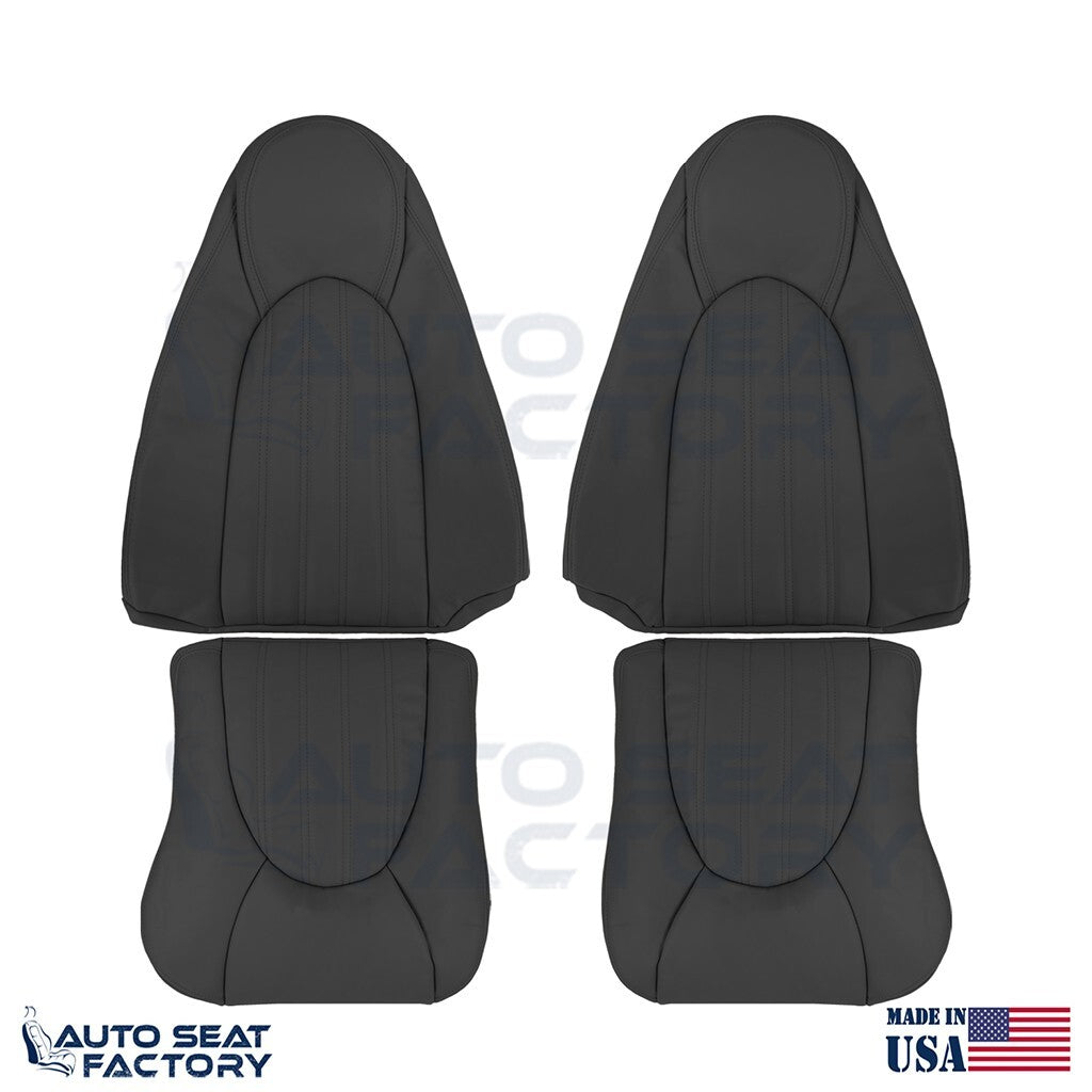 Replacement 1997 - 2000 Jaguar XK8 Driver & Passenger Black Vinyl Seat Covers