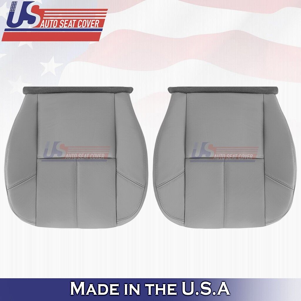 2007 to 2014 For Chevy Silverado Front Set Top &Bottom  Leather Cover Light Gray