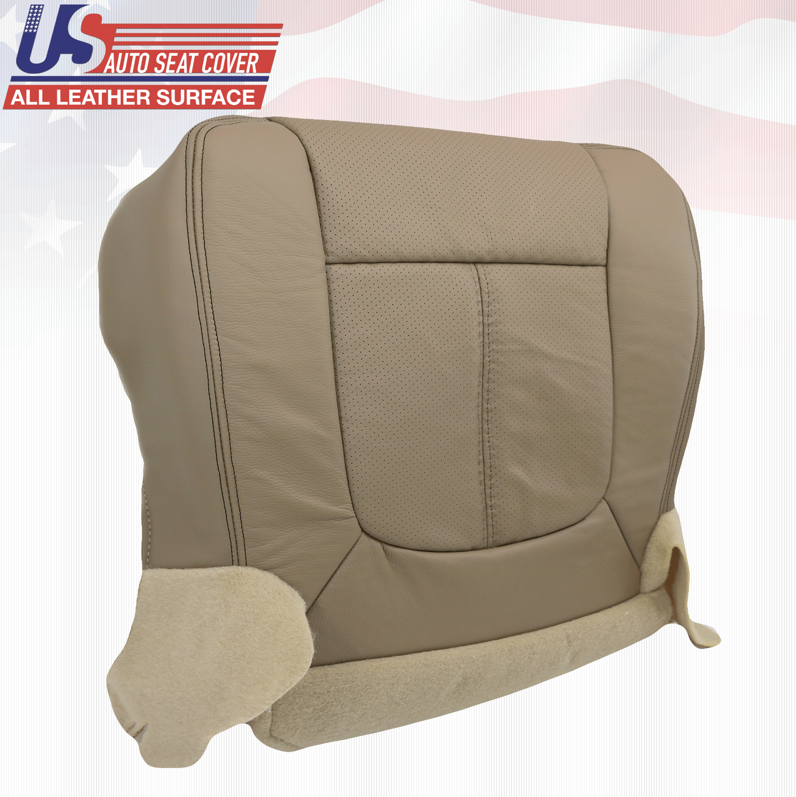 2012 Ford F250 Lariat Driver & Passenger Bottom Cover Perforated Leather Tan