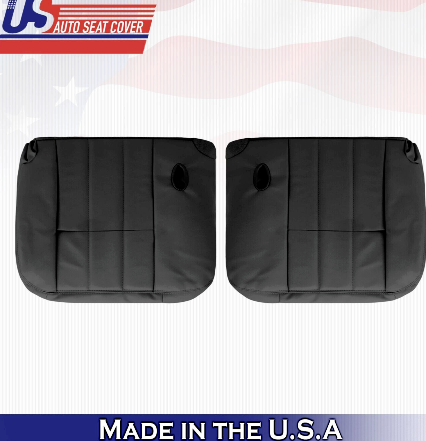 2009 For Mercury Grand Marquis Driver & Passenger Bottom Leather Seat Covers BLK