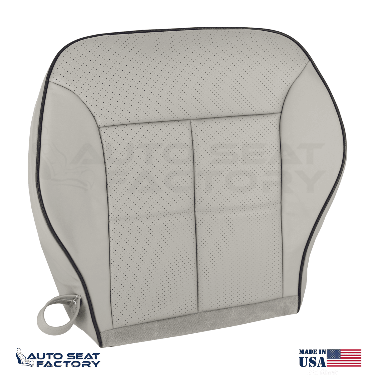 Fits 2007 - 2010 Lincoln MKX Front Perf. Bottom Gray Leather Seat Covers +Piping
