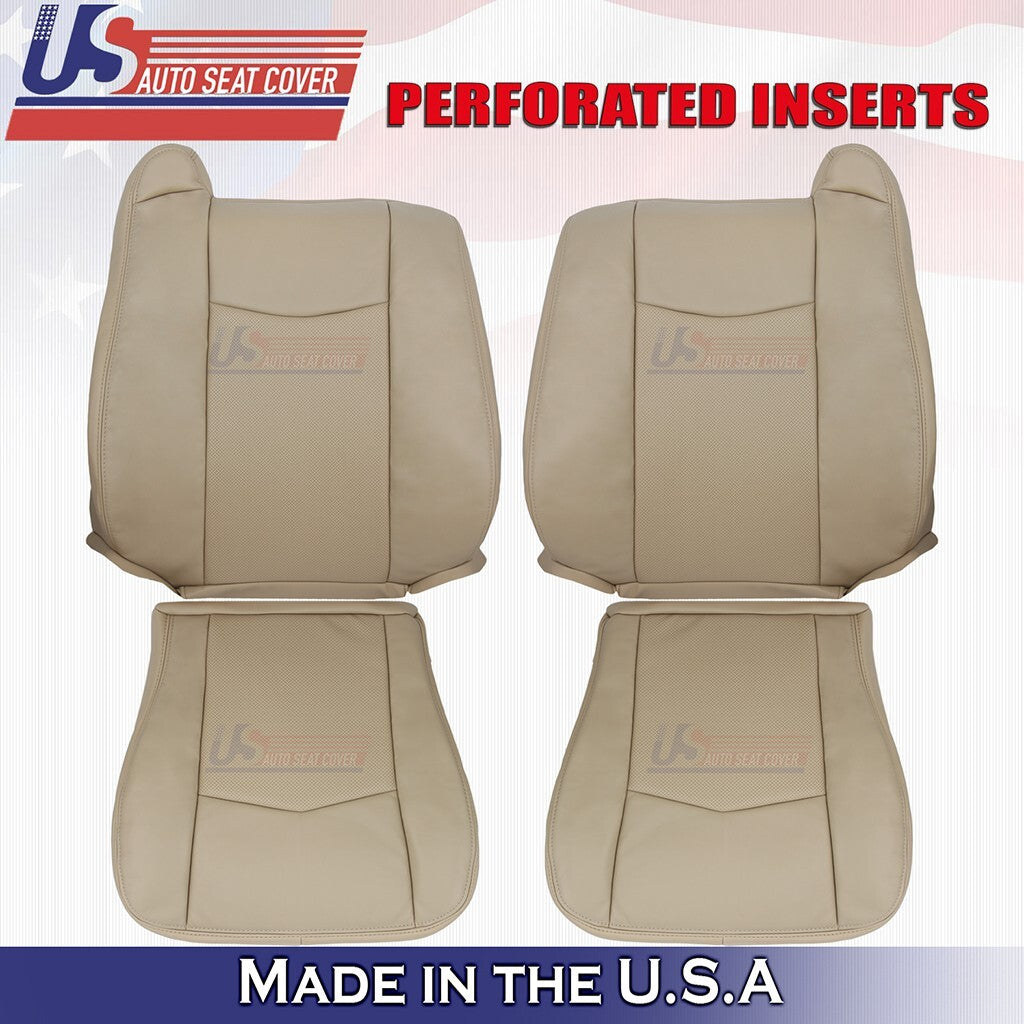 2004 to 2009 For Cadillac SRX Driver & Passenger Tops Bottoms Leather Cover Tan