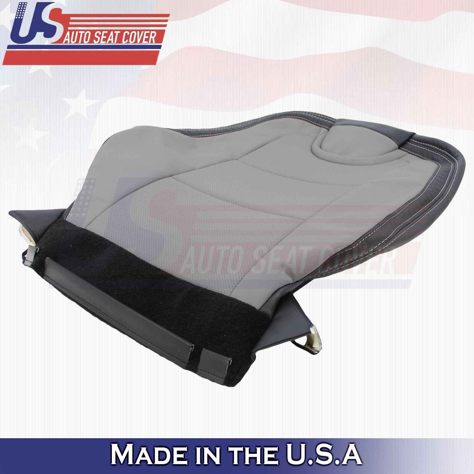 2010-2015 For Chevy Camaro Driver Top Perforated Leather Cover Gray/Black