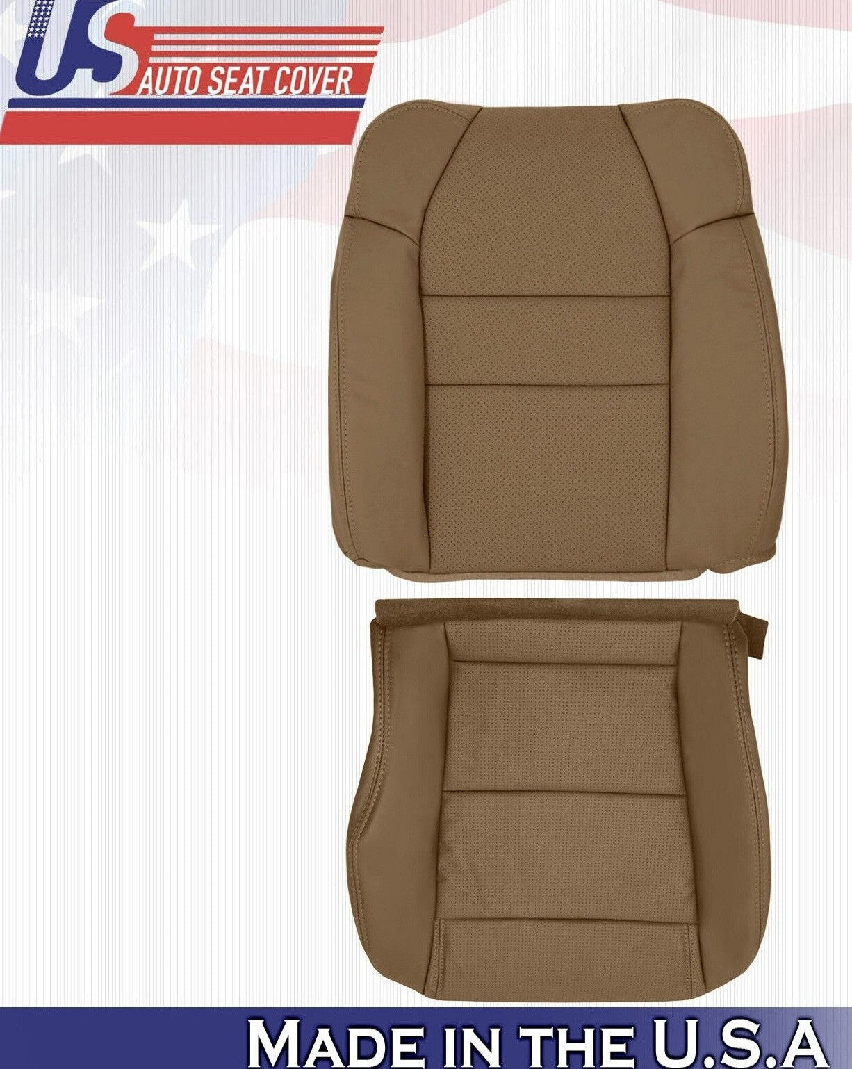 2004 For Acura MDX Passenger Top & Bottom Synthetic Leather Seat Covers Tan