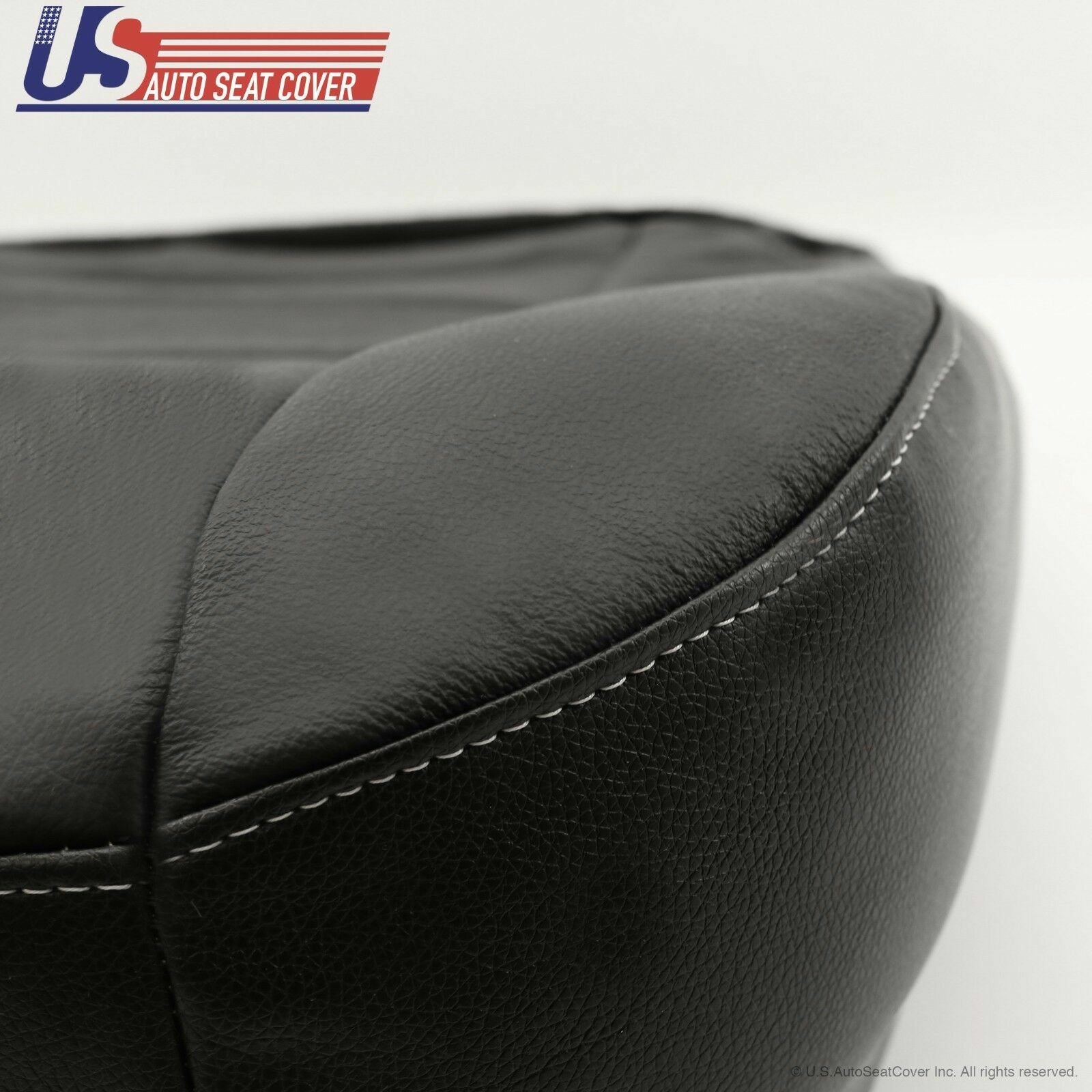 2008-2010 Ford F-250 F-350 F-450 F-550 Passenger Bottom Leather Seat Cover BLACK