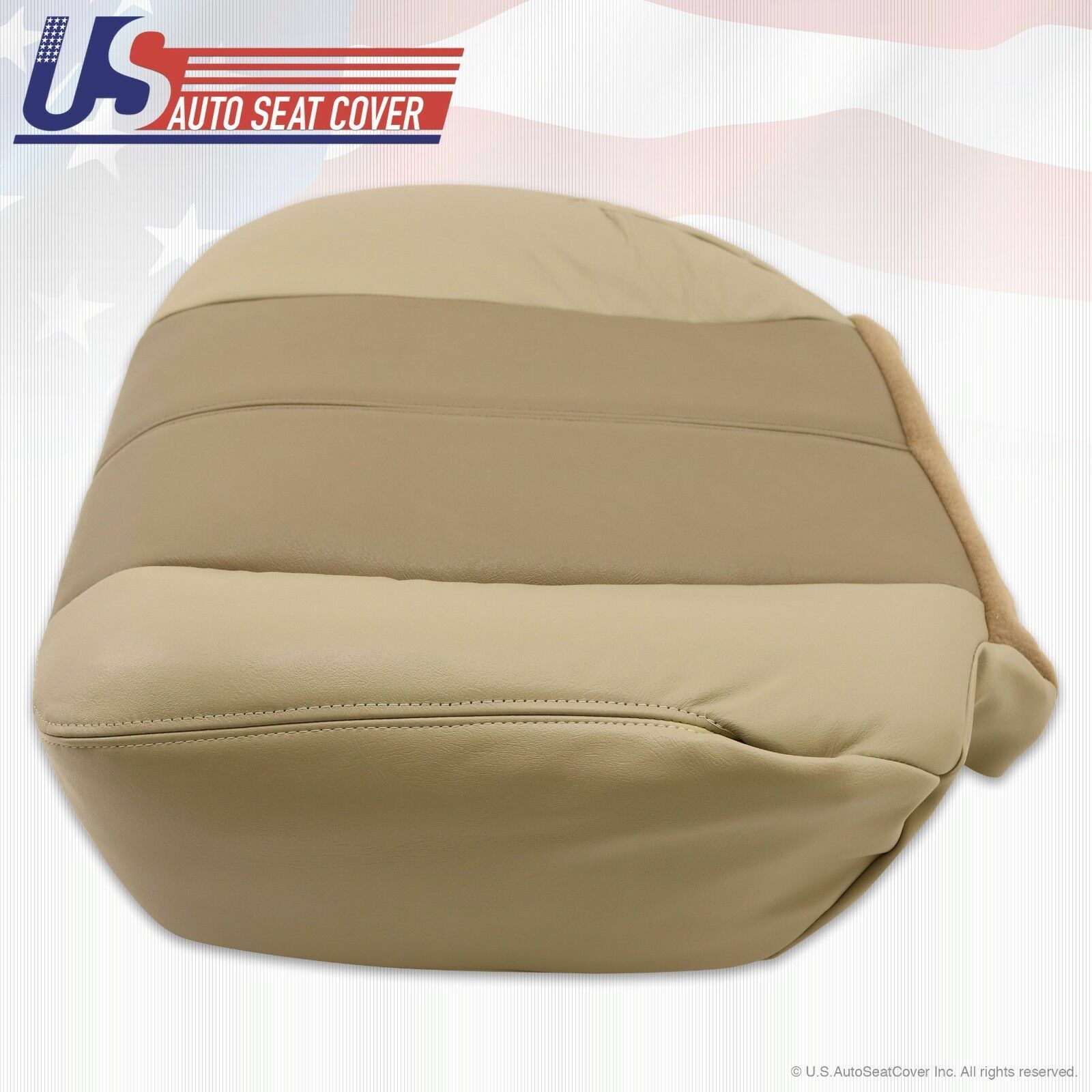 2001 GMC Yukon Denali Driver & Passenger Bottom Leather Seat Cover Two-Tone Tan