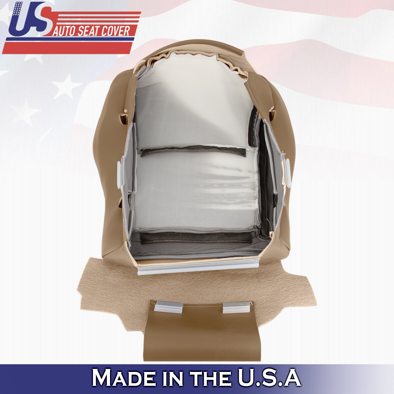 2003 For Honda Pilot Driver & Passenger 2x Bottom Synthetic Leather Covers Tan