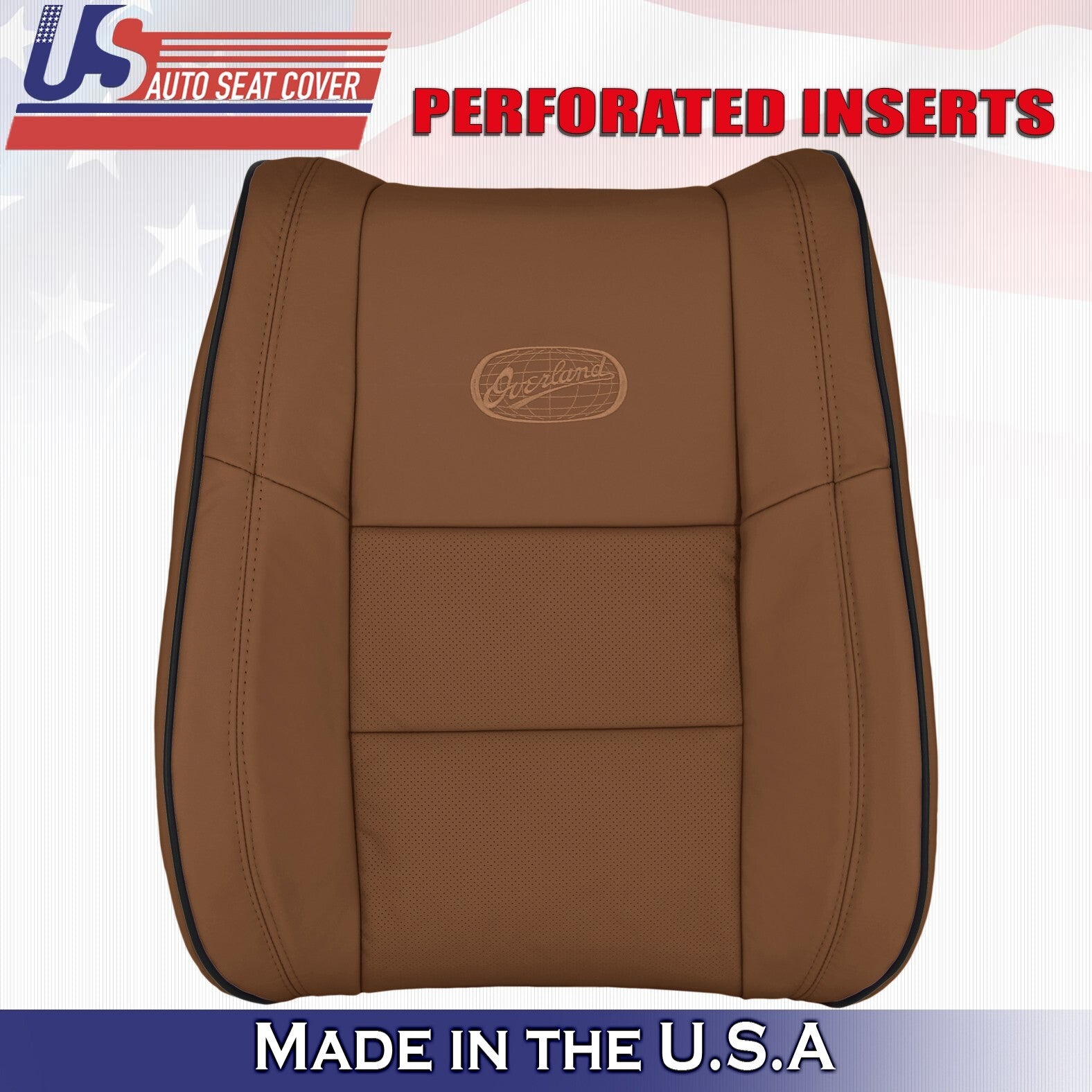 2019 For Jeep Grand Cherokee OVERLAND Driver Passenger Top Leather Covers Brown