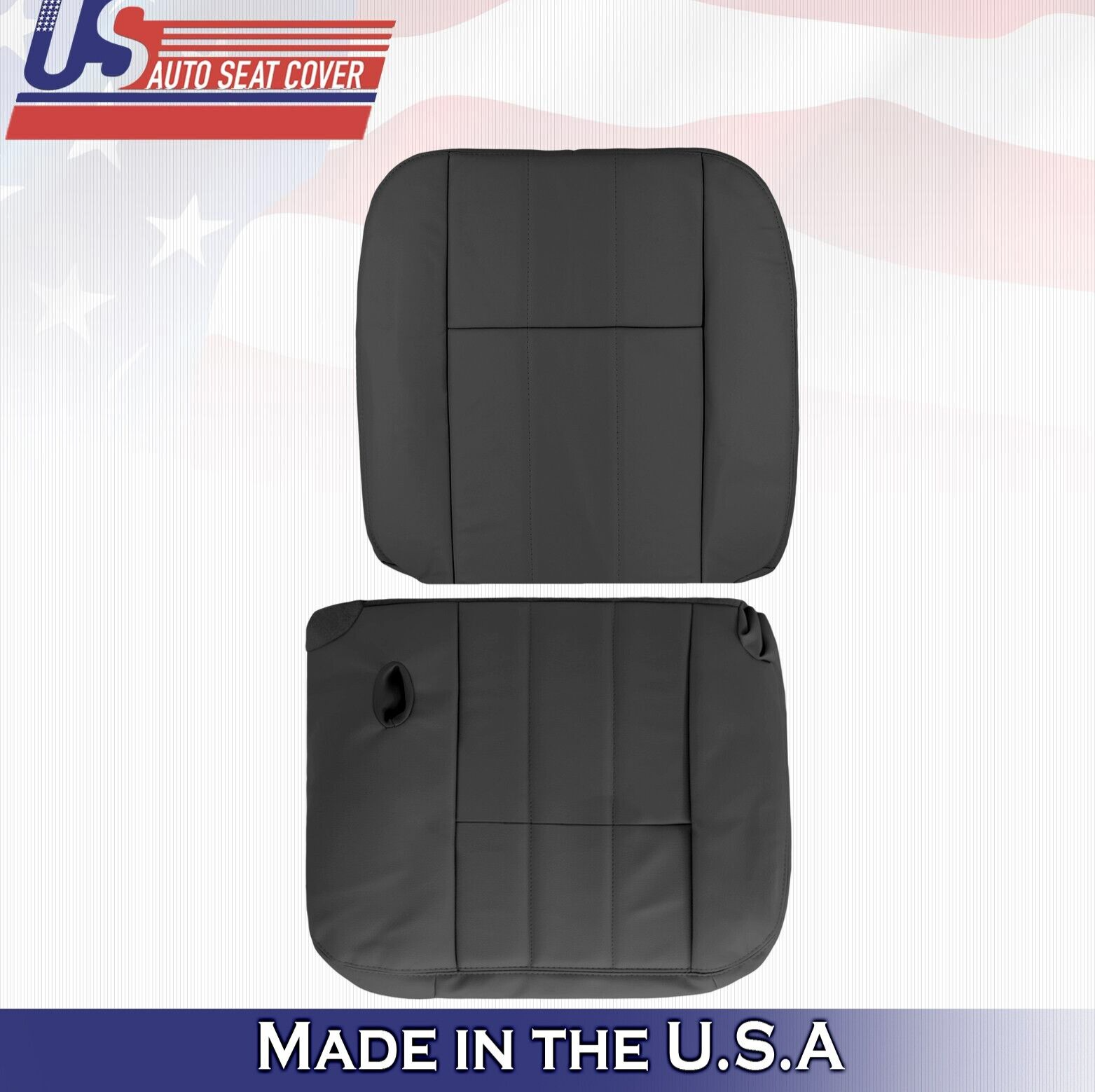 2009 2010 2011 For Mercury Grand Marquis Driver Top & Bottom Leather Covers BLK