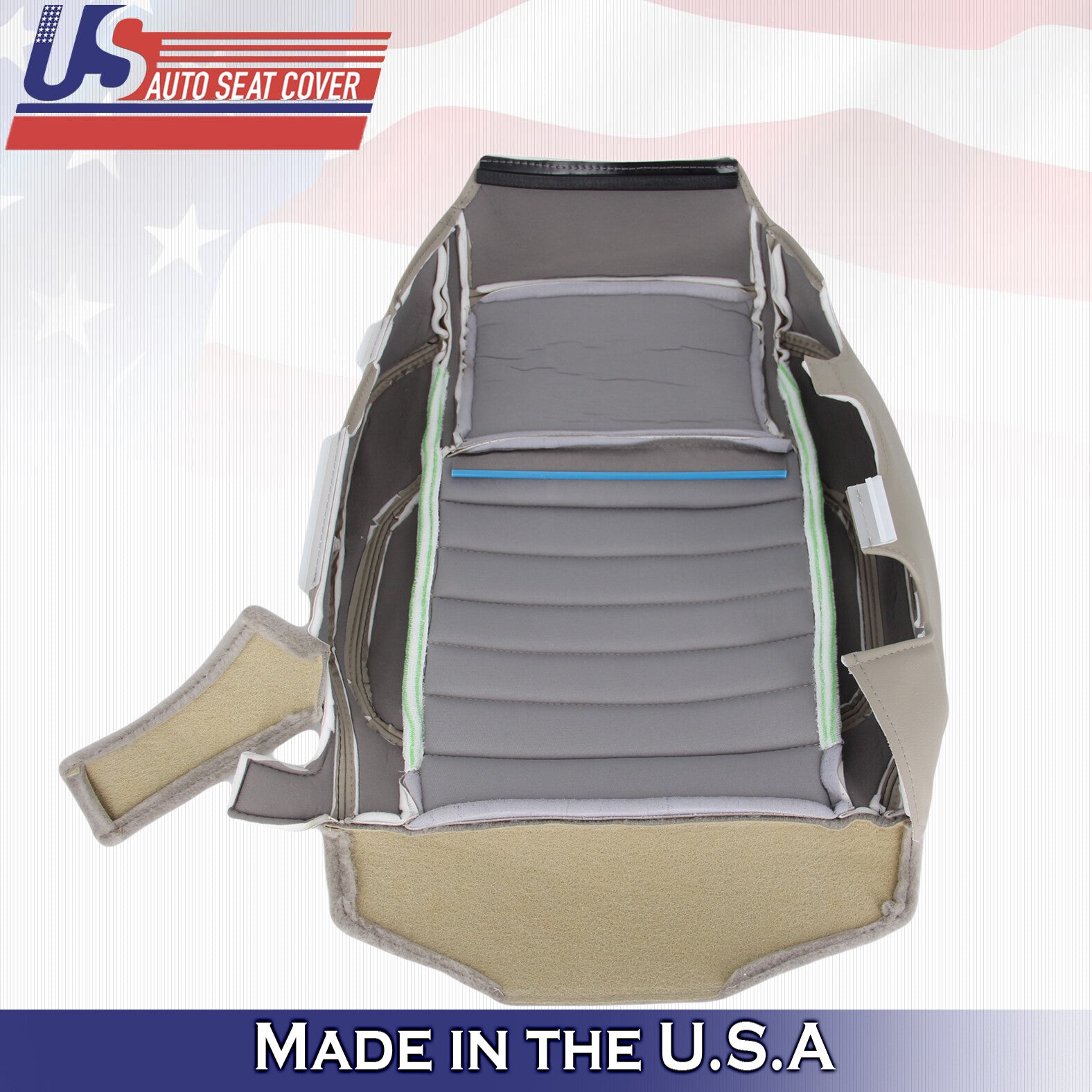 2010 to 2014 Fits Ford Mustang GT Driver Bottom Synthetic Leather Cover Lt Stone