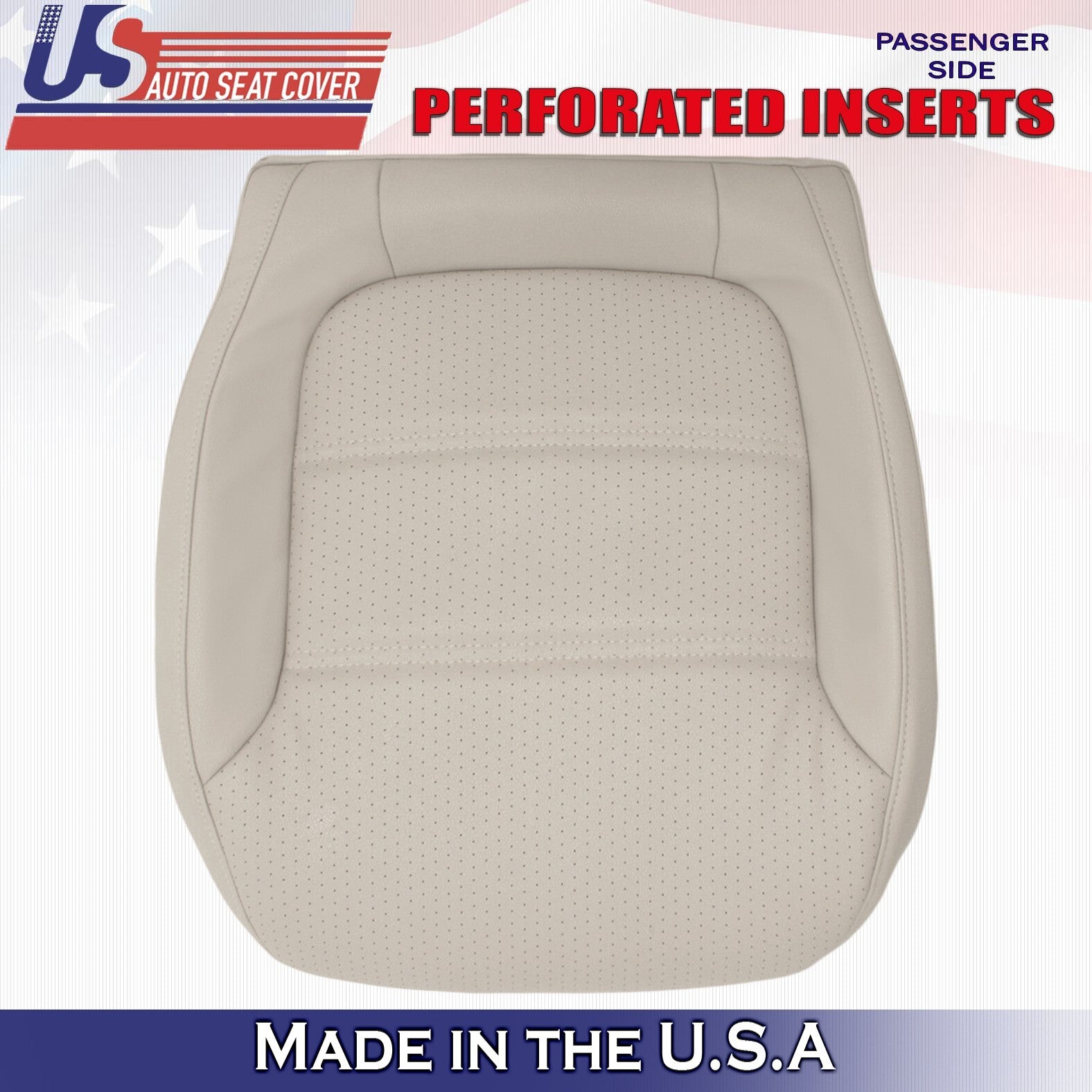 2011-2017 Fits Volkswagen Jetta Passenger Bottom & Top Leather Seat Cover Tan