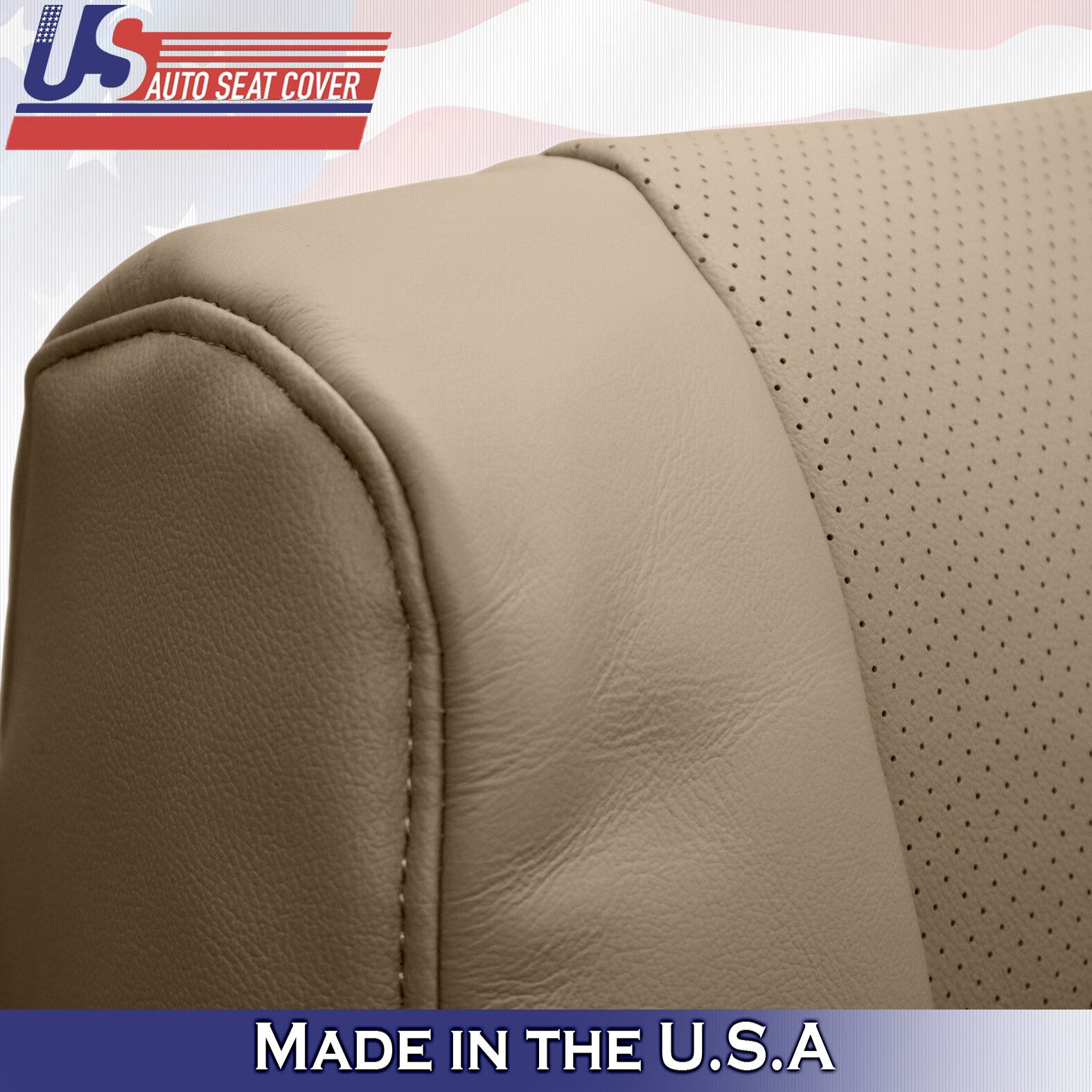 Front Driver & Passenger Tops Leather Cover Tan 2005 2006 2007 2008 For Acura RL