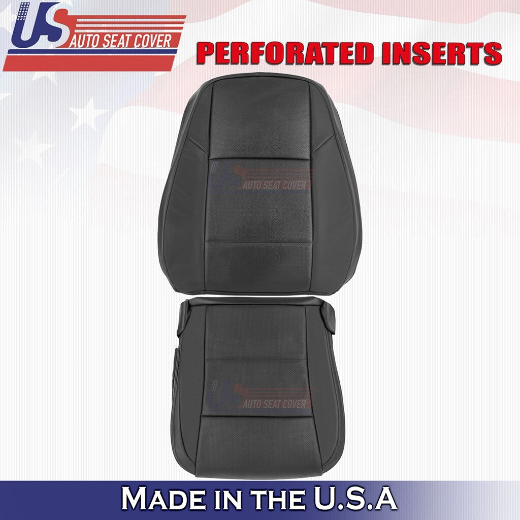2013 to 2018 For Lexus ES350 Driver Bottom & Top Perforated Leather Cover Black