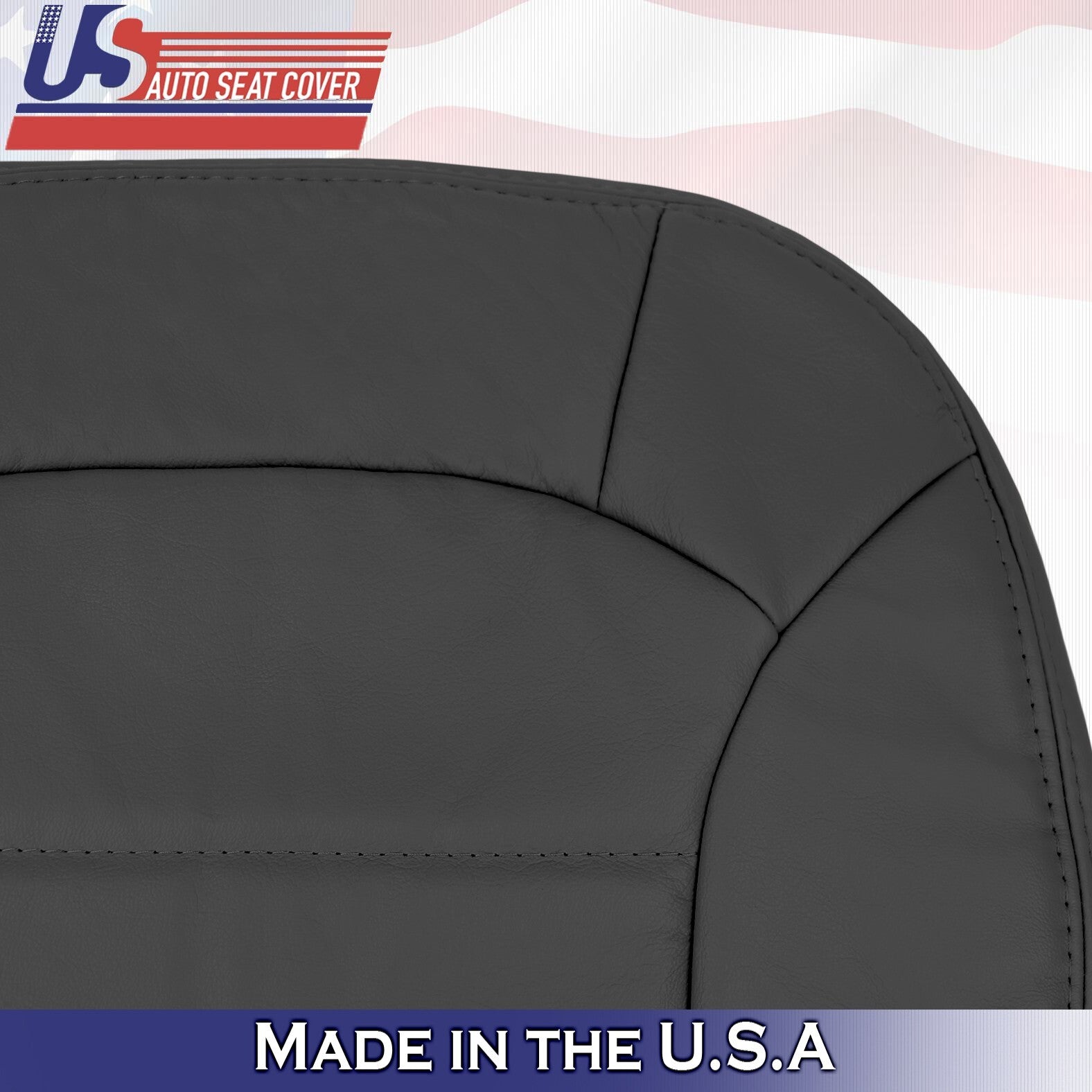 2002-2004 Fits Jeep Liberty Driver Bottom & Top Leather Seat Cover Dark Gray