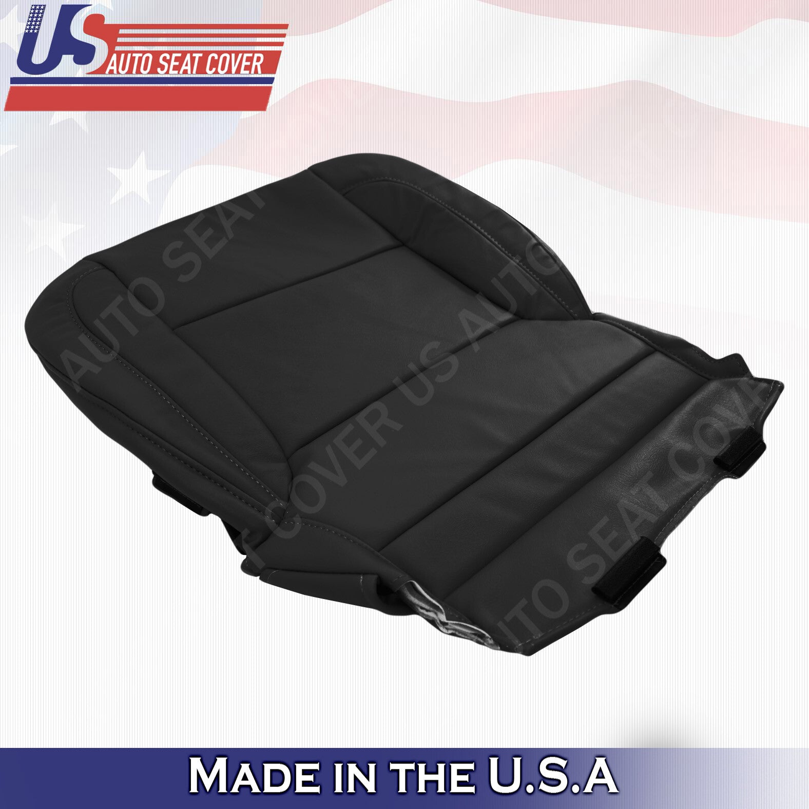 2015-2018 Chevy/GMC Tahoe, Suburban, PASSENGER BOTTOM Leather Seat Cover Black