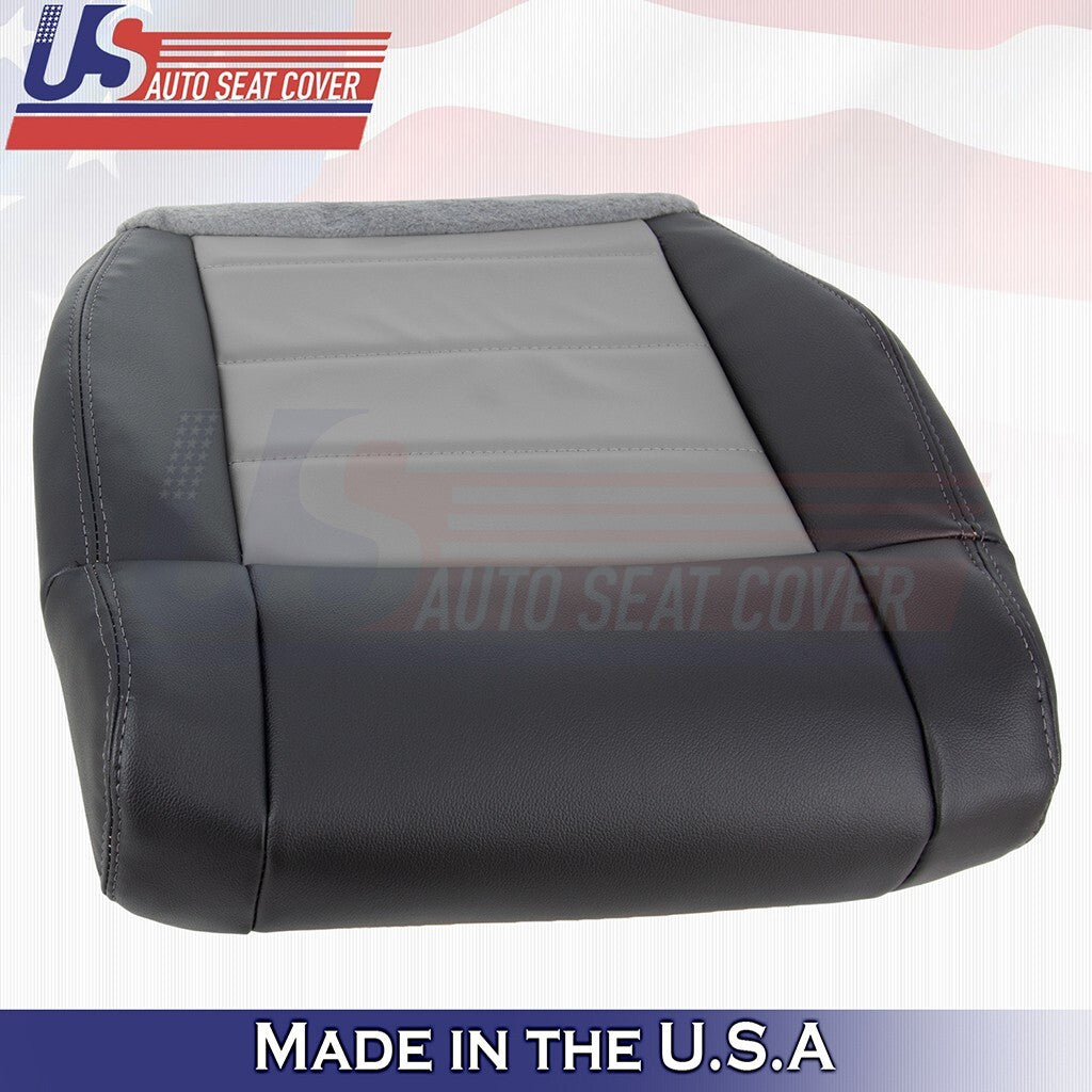 2008 to 2012 Fits Jeep Wrangler Driver&Passenger Bottom Leather Cover 2tone Gray
