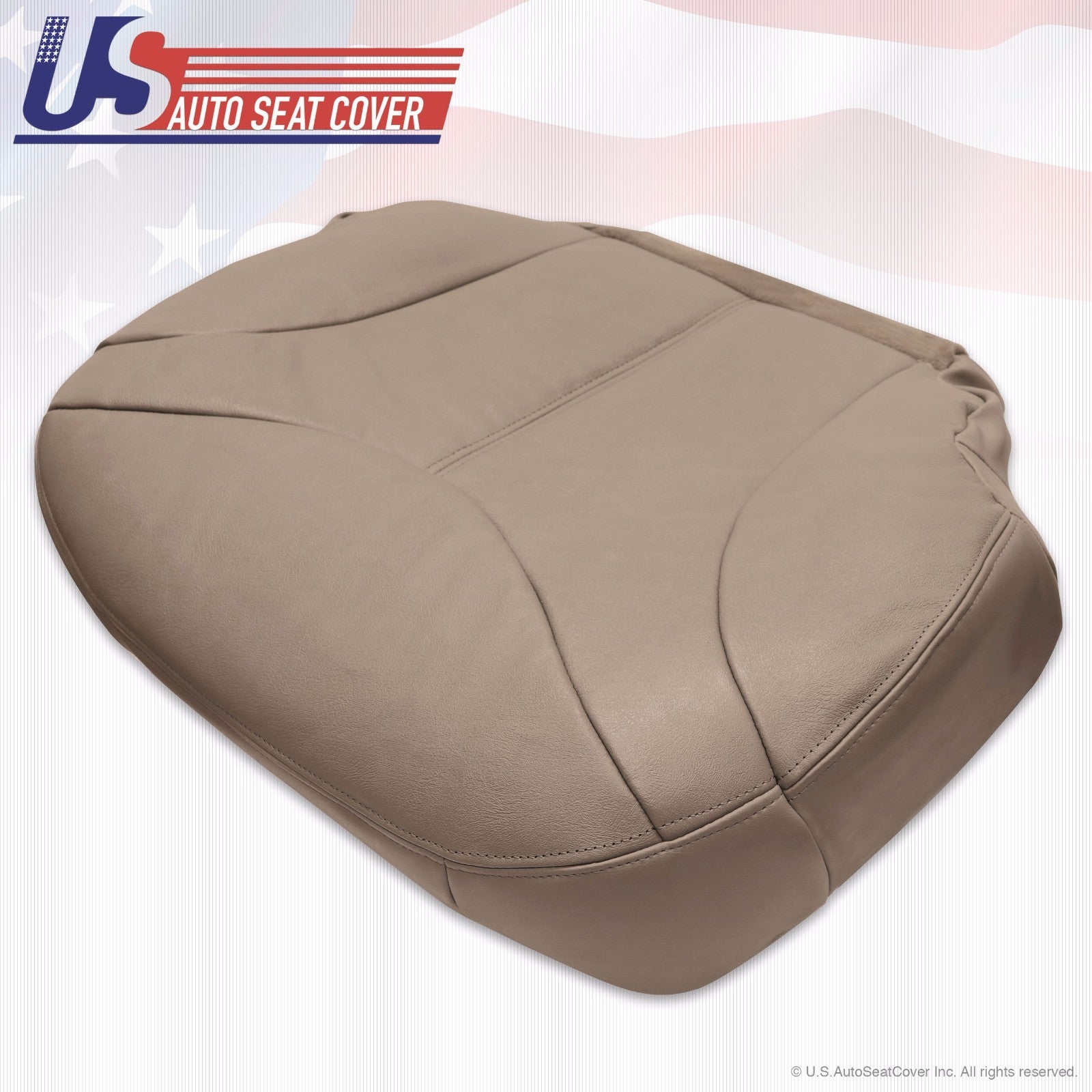 2002 GMC Sierra 3500 Passenger Side Bottom Leather Seat Cover Med Neutral Tan