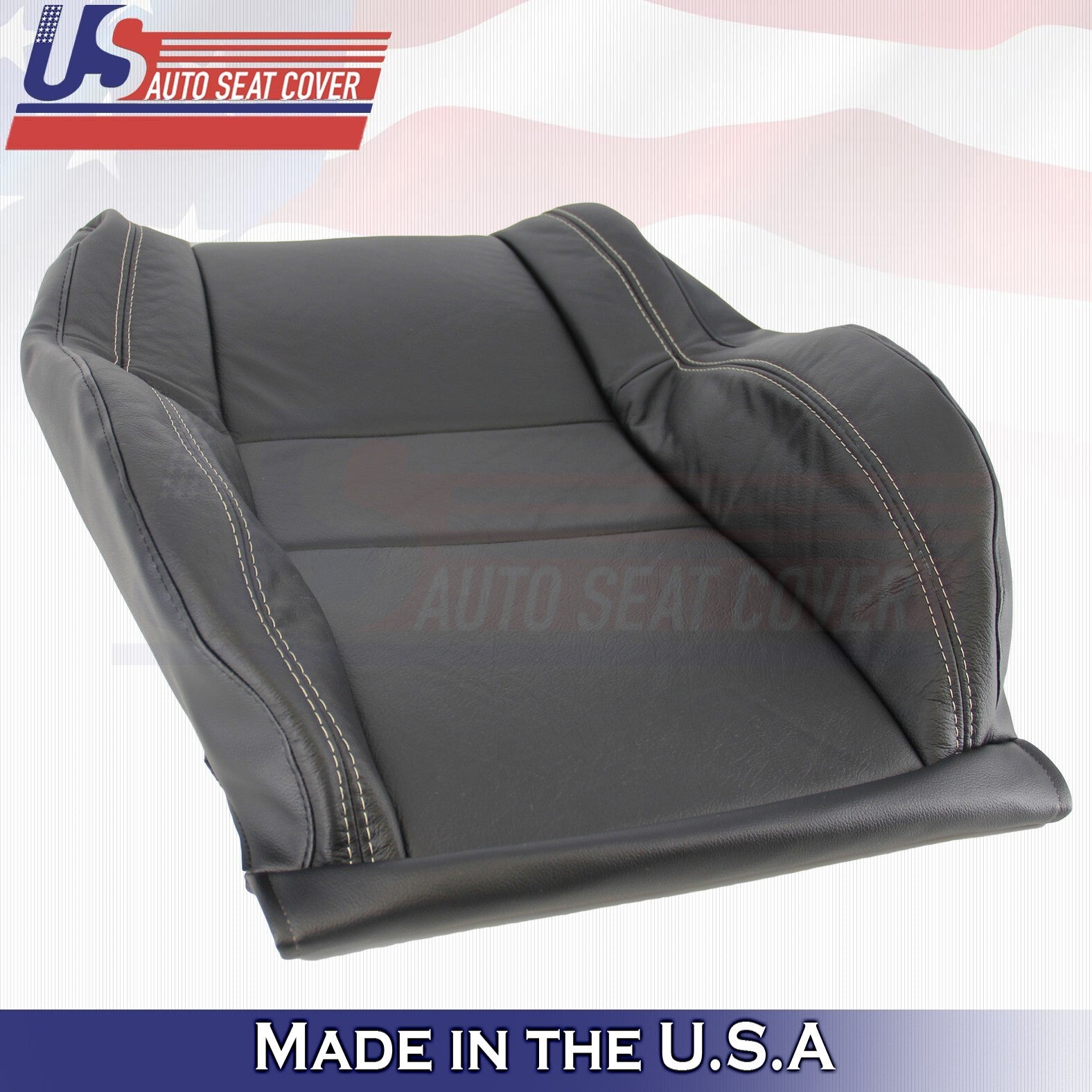2019 2020 For Jeep Grand Cherokee Limited Driver Top & Bottom Leather Covers BLK