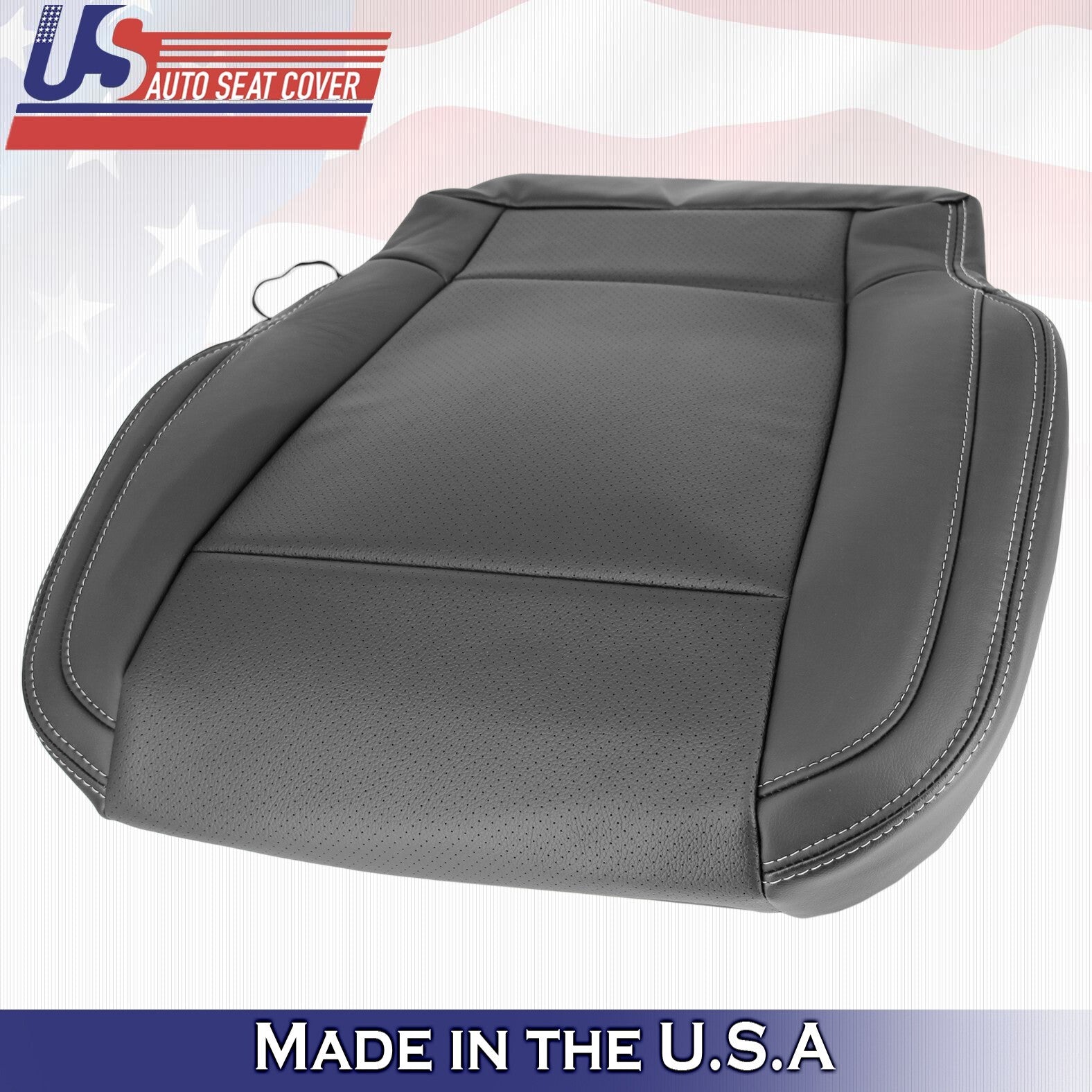 2015 2016 2017 Fits Ford F150 Lariat Passenger Bottom Leather Seat Cover Black
