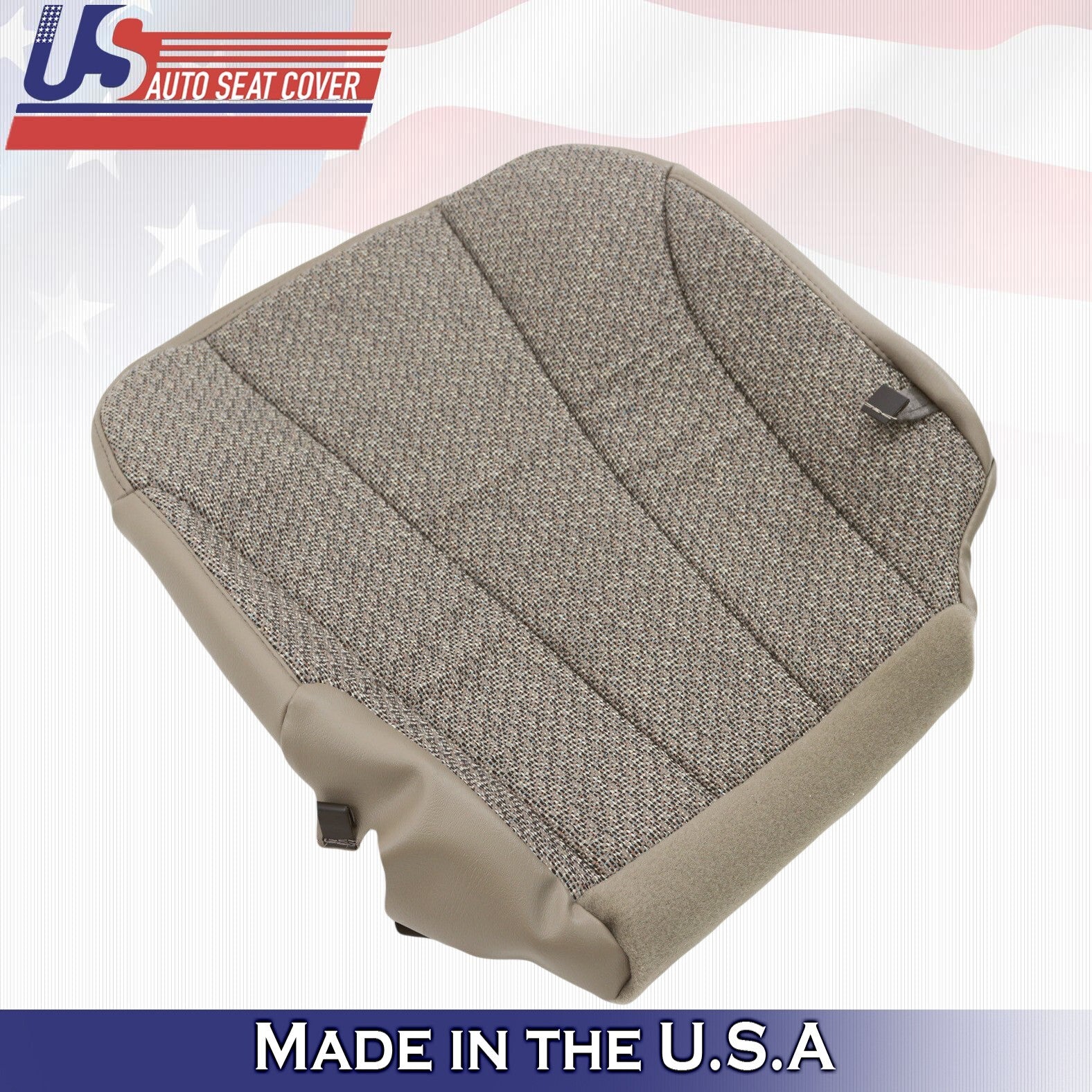 1999 2000 2001 2002 For Chevy Silverado WT 2x Top & 2x Bottom Cloth Covers Tan