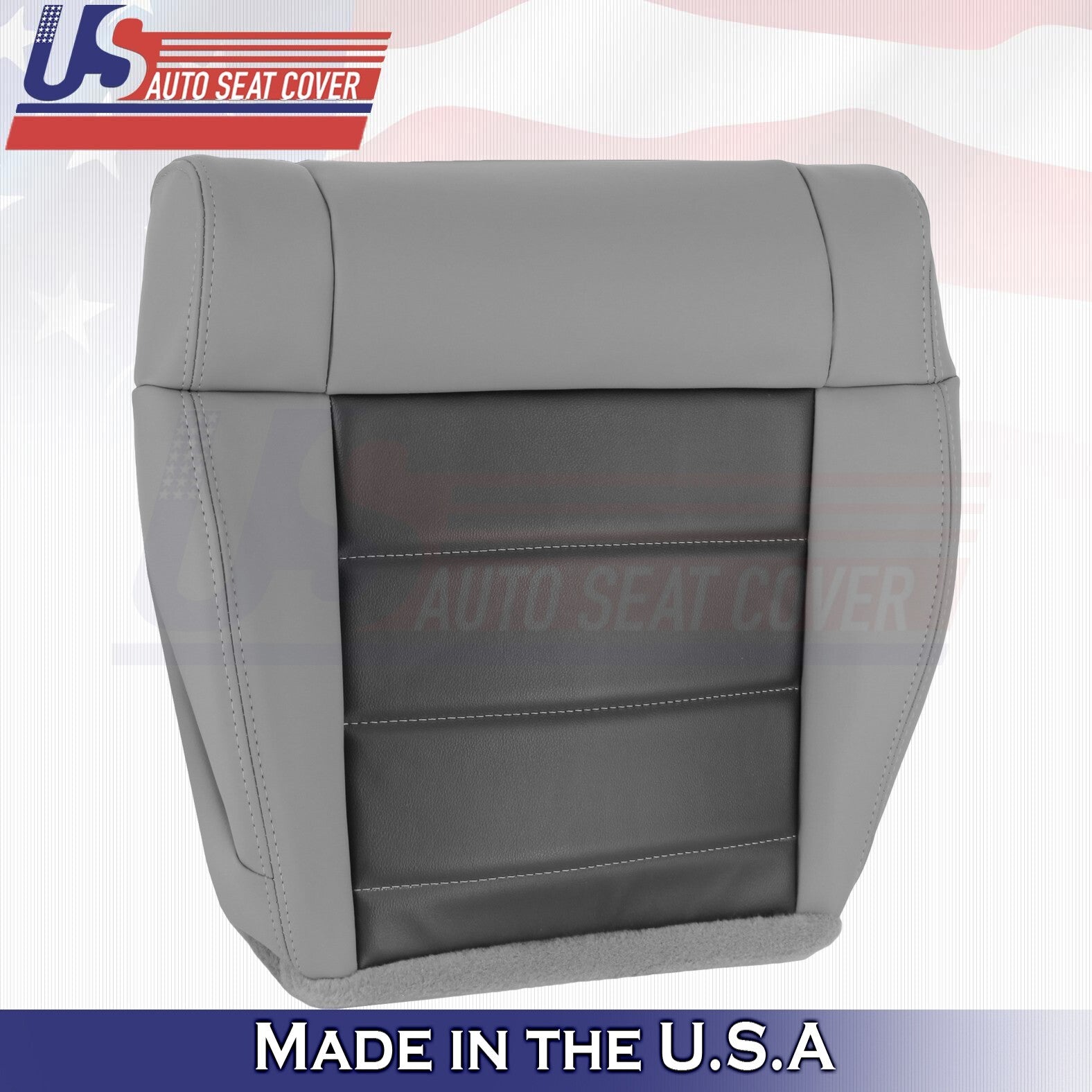 2010 For Jeep Wrangler Front Passenger Bottom Synthetic Leather Seat Cover Gray