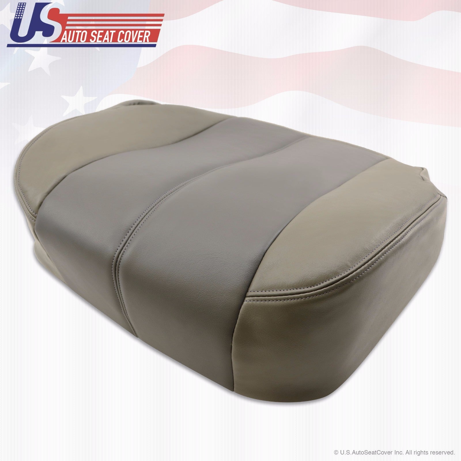 2001 GMC Yukon Denali Driver & Passenger Bottom Leather Seat Cover 2-Tone GRAY