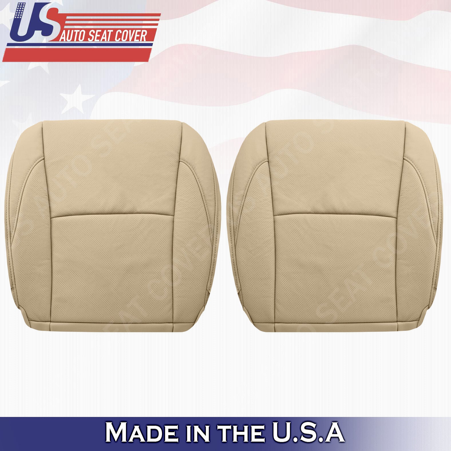 Driver & Passenger Bottom Perf Leather Seat Cover TAN For 2007 to 2009 Lexus ES