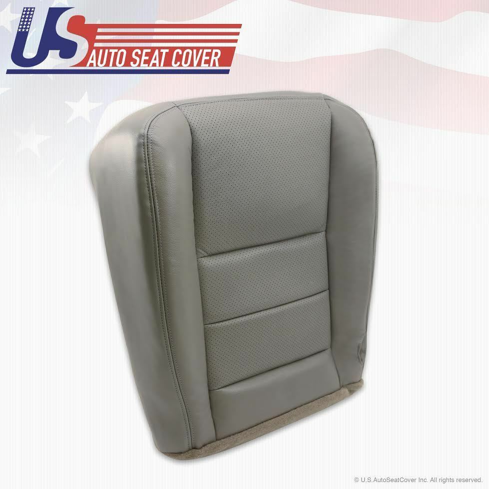 02 -07 Ford F250 F350 Lariat PASSENGER Bottom Leather Seat Cover Gray Perforated