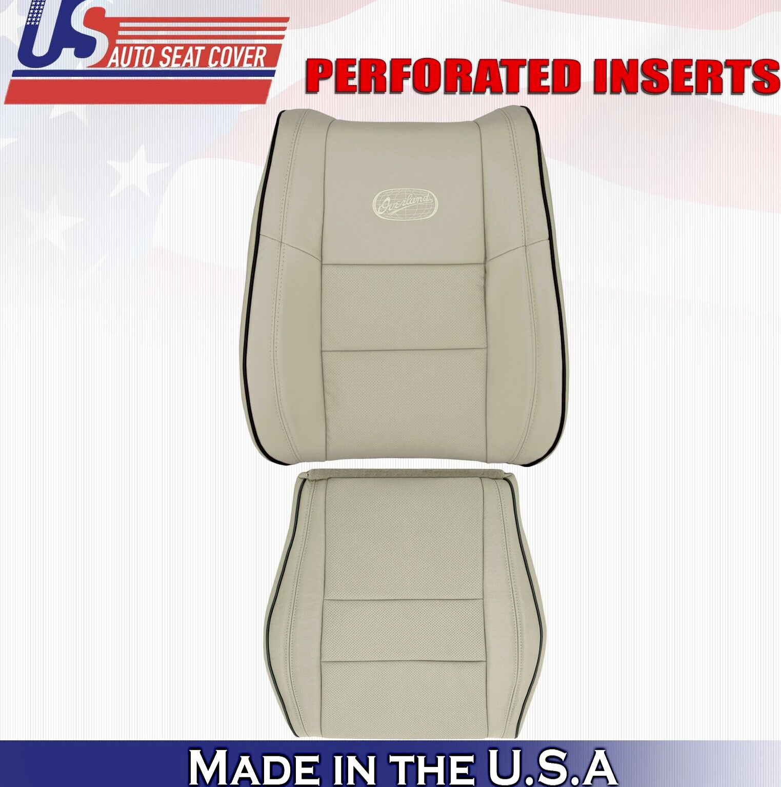 2019 2020 For Jeep Grand Cherokee OVERLAND Driver Top Bottom Leather Covers Tan