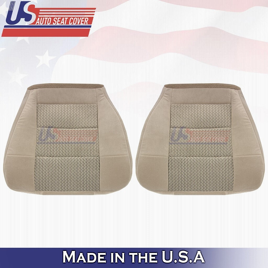 2003 Fits Ford F-150 Extended Cab Driver &Passenger Bottoms Cloth Seat Cover Tan