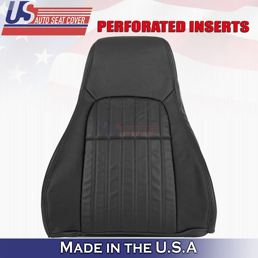 1997 to 2002 For Chevy Camaro Driver Bottom &Top Perforated Leather Cover Black