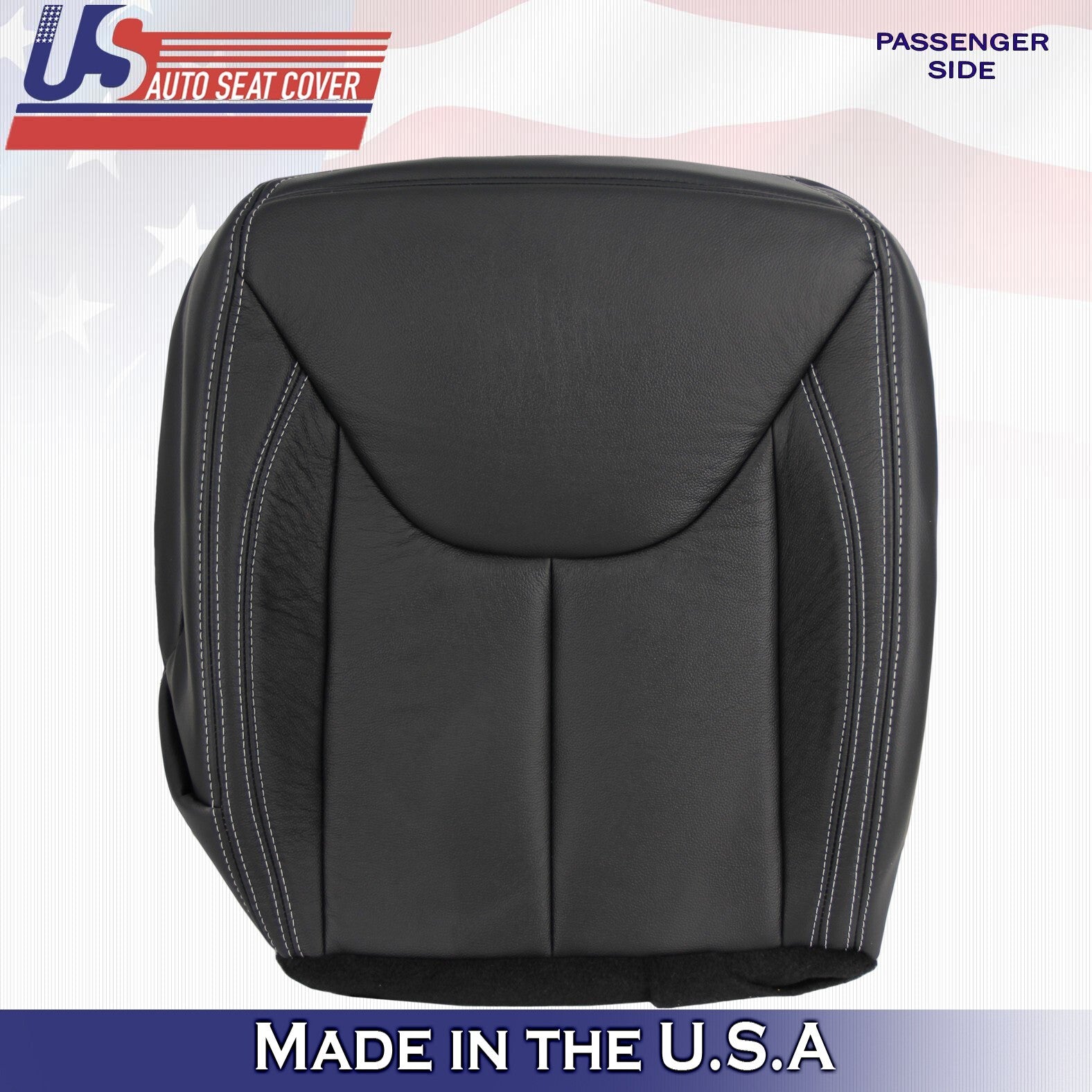 2011-2017 Fits Jeep Wrangler Rubicon Passenger Bottom Leather Seat Cover Black