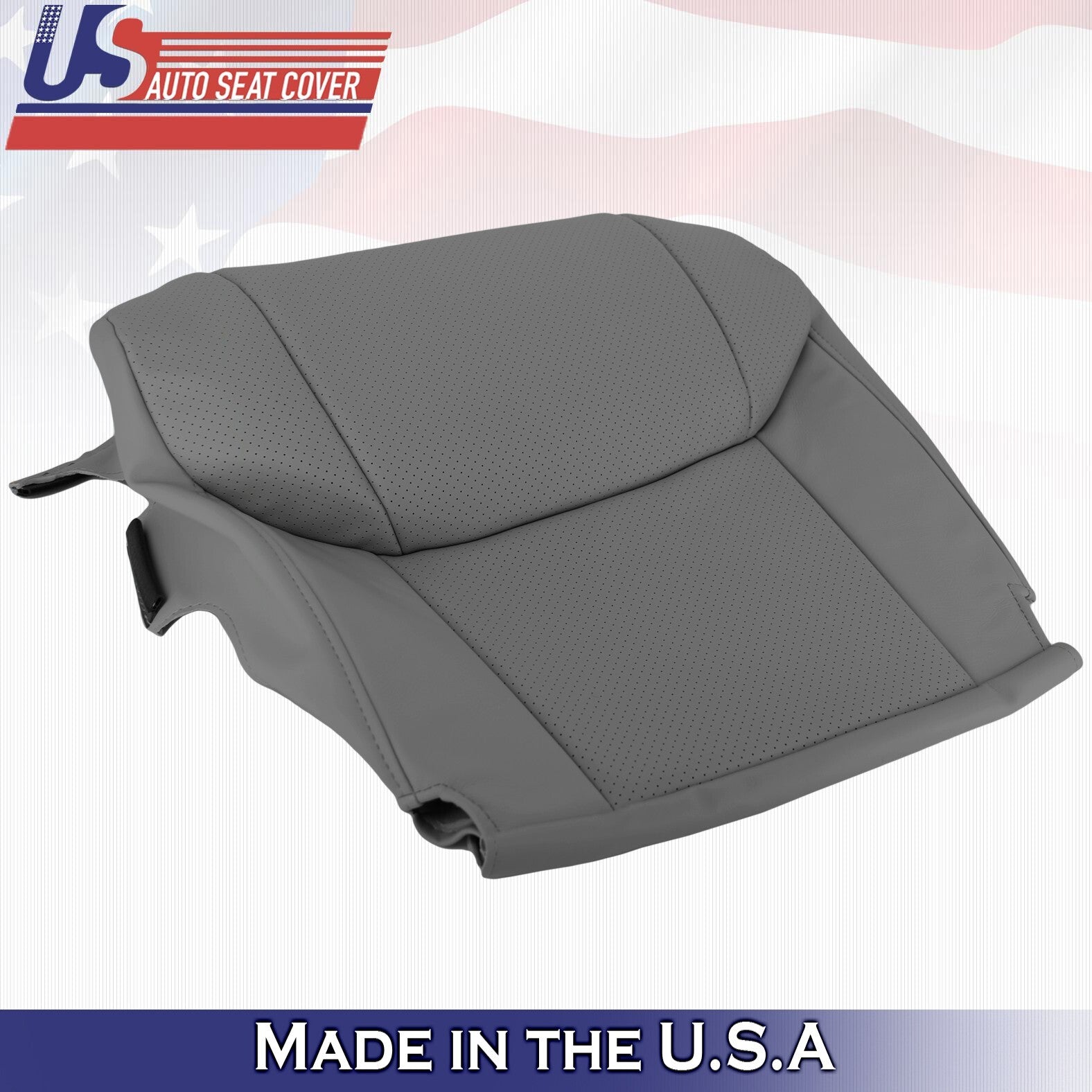 2009 For Toyota Avalon Driver & Passenger 2x Bottom Perf Leather Covers Graphite