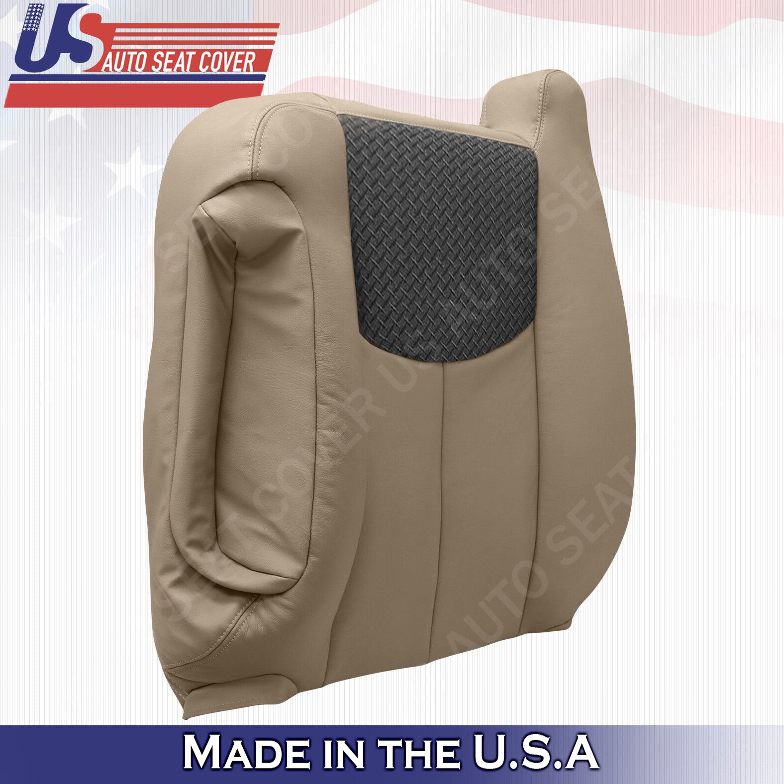 2003 2004 2005 2006 Chevy Avalanche Driver Top Leather-Cloth Cover Neutral Tan