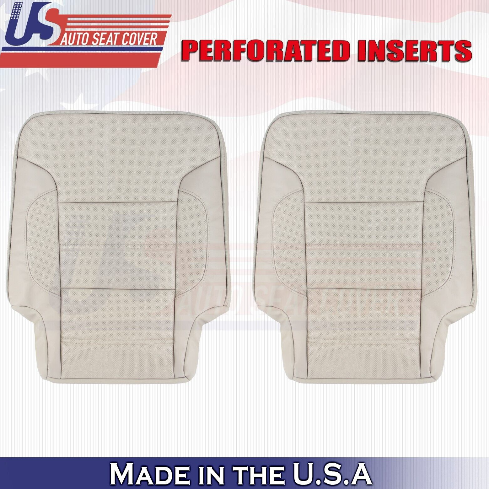 2014 -2019 For GMC Sierra Denali Rear Driver Passenger Top Leather Cover Shale