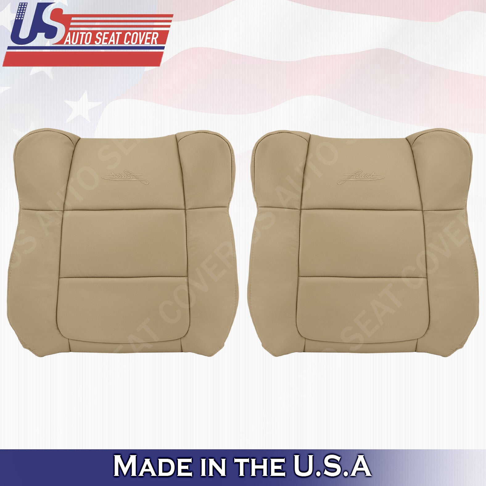 2001 TO 2003 Ford F150 LARIAT DRIVER & PASSENGER Top's Seat Cover TAN Leather