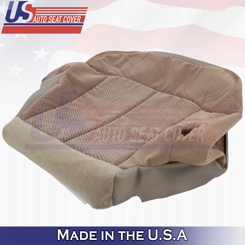 1999 to 2002 Fits Chevy Silverado Passenger Bottom Cloth Seat Cover Dark Tan
