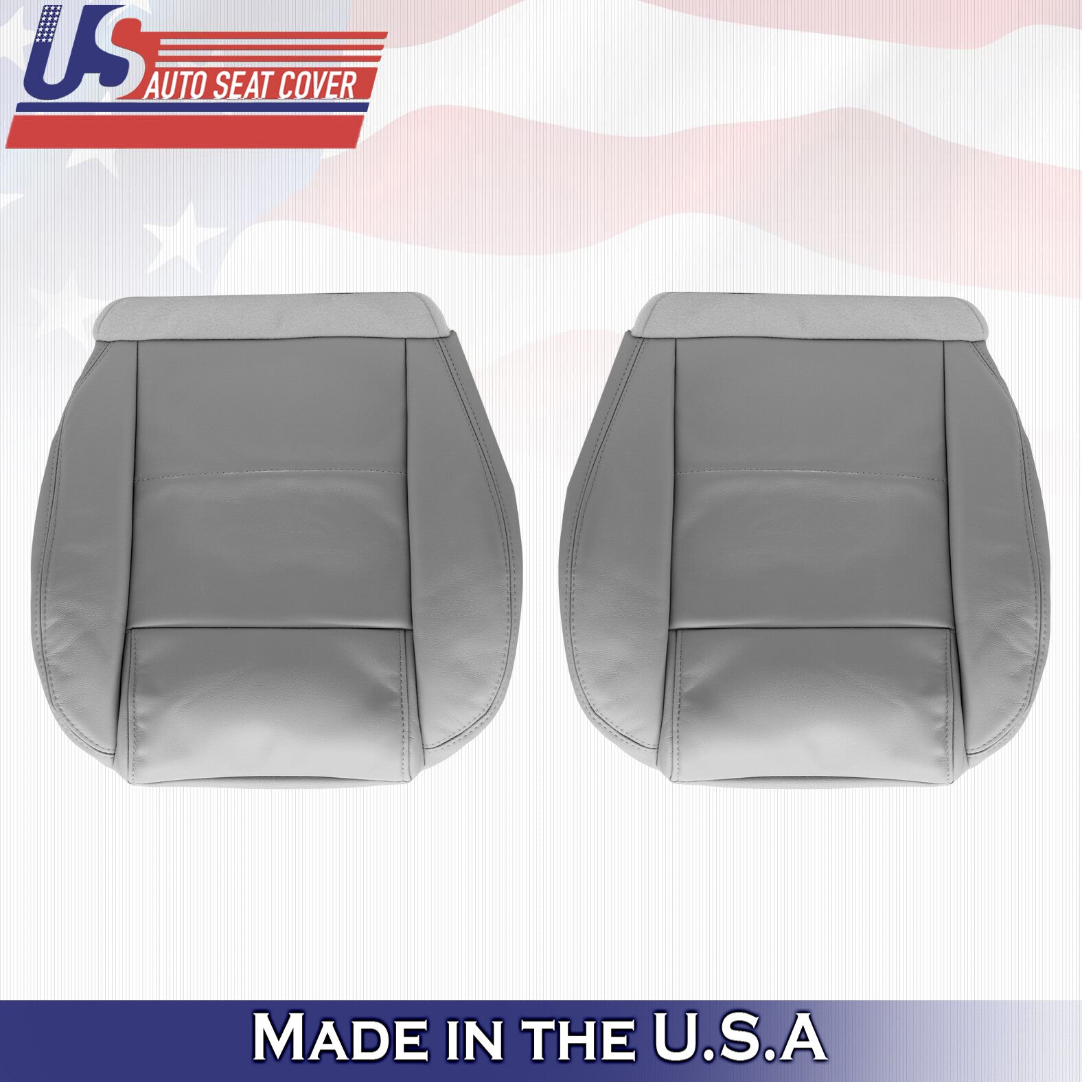 2005 to 2009 For Ford Mustang V6 Driver & Passenger Bottom Leather Covers Gray