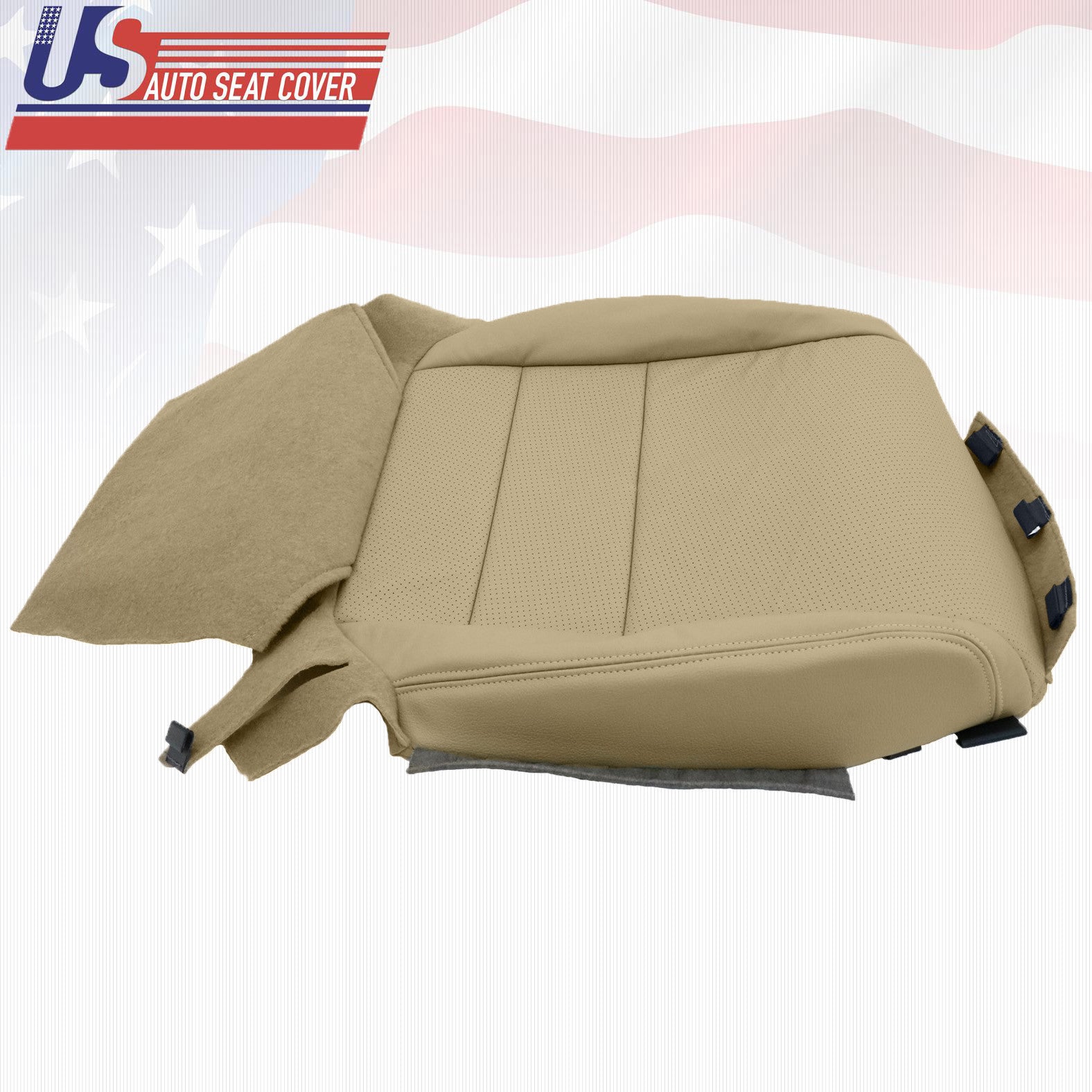 For 07 08 Acura TL Passenger Bottom Replacement Seat Cover Perforated LeatherTAN