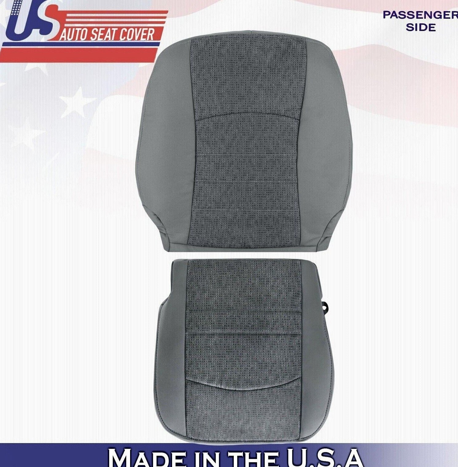 2015 2016 For Dodge Ram 5500 SLT Passenger Top & Bottom Cloth Seat Covers Gray