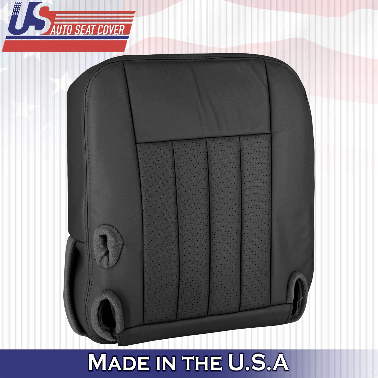 2003 2004 2005 For Lincoln Town Car Driver & Passenger Bottom Leather Covers BLK