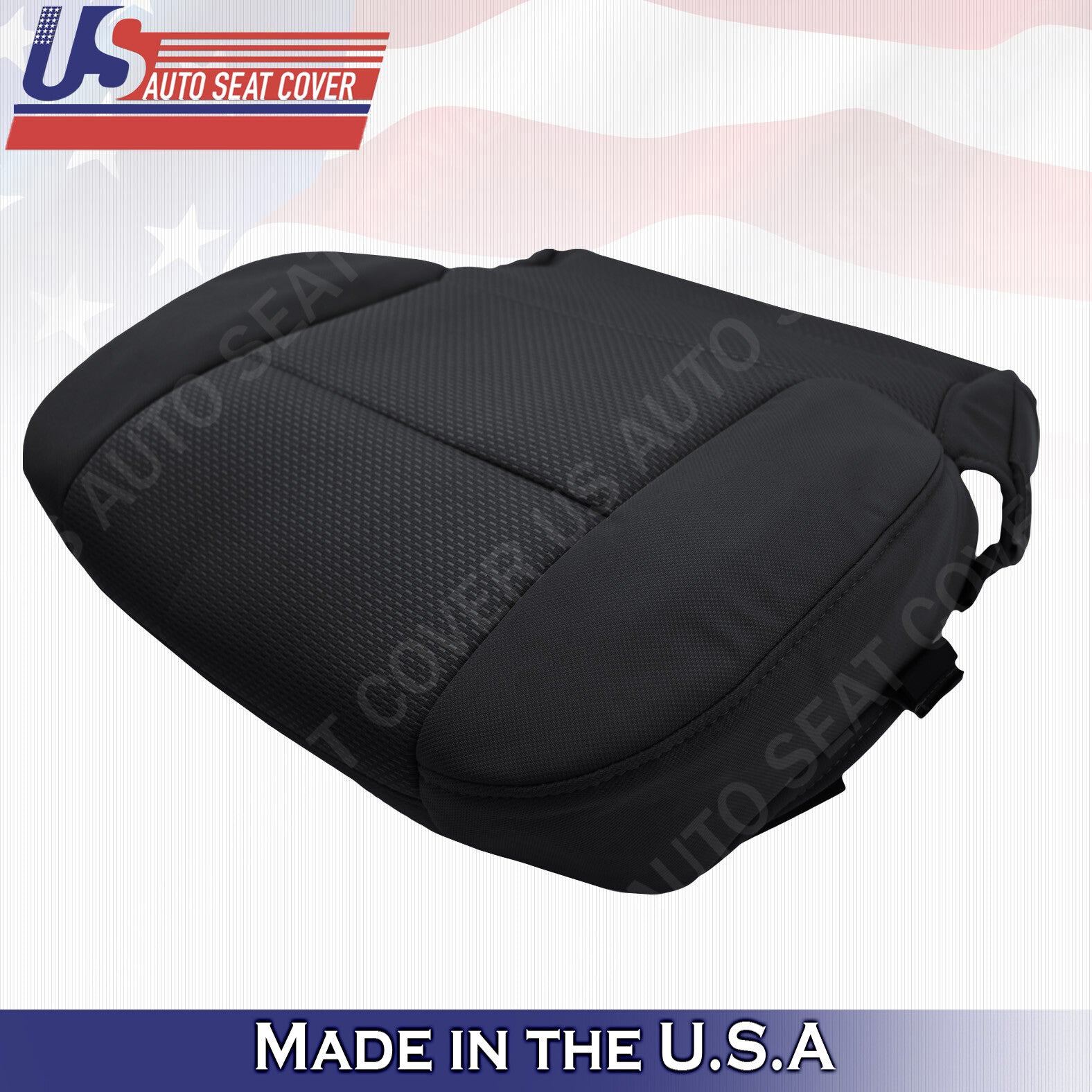 Passenger Bottom Cloth Seat Cover Ebony Black 2014 to 2018 Chevy Silverado 1500