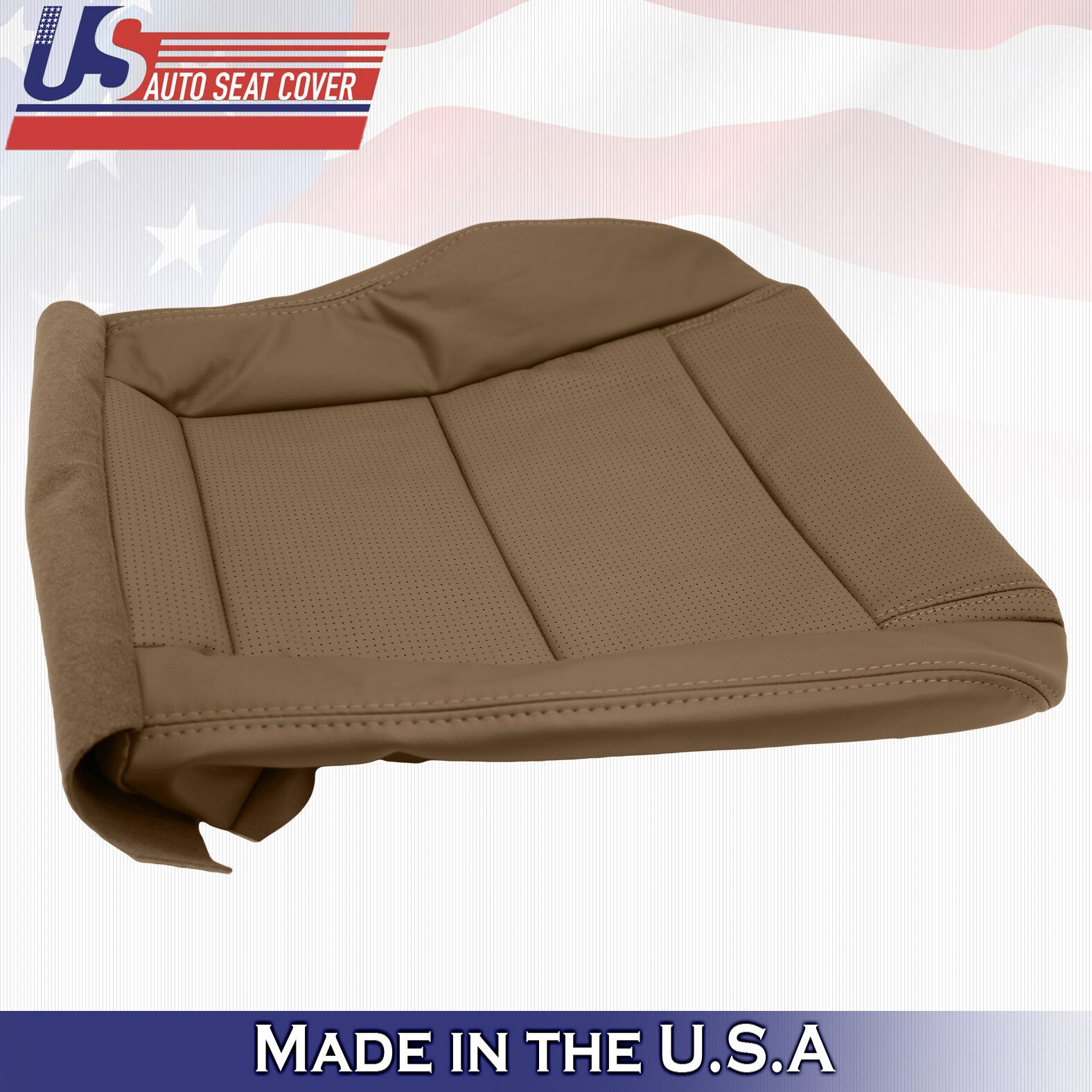 Fits 2001-2006 Acura MDX Driver Bottom Perforated Leather Seat Cover SADDLE TAN