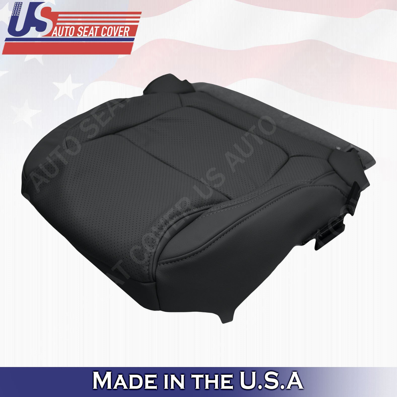 Front DRIVER Bottom Leather Perf. Seat Cover Black 2011 to 2015 Ford Explorer