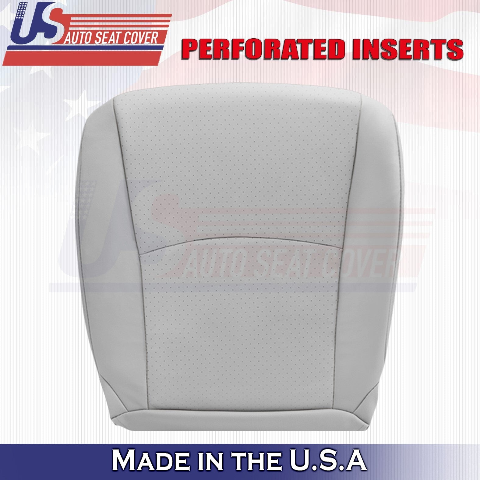 2004 2005 For Toyota Highlander Driver Top Bottom Perf Leather Seat Covers Gray