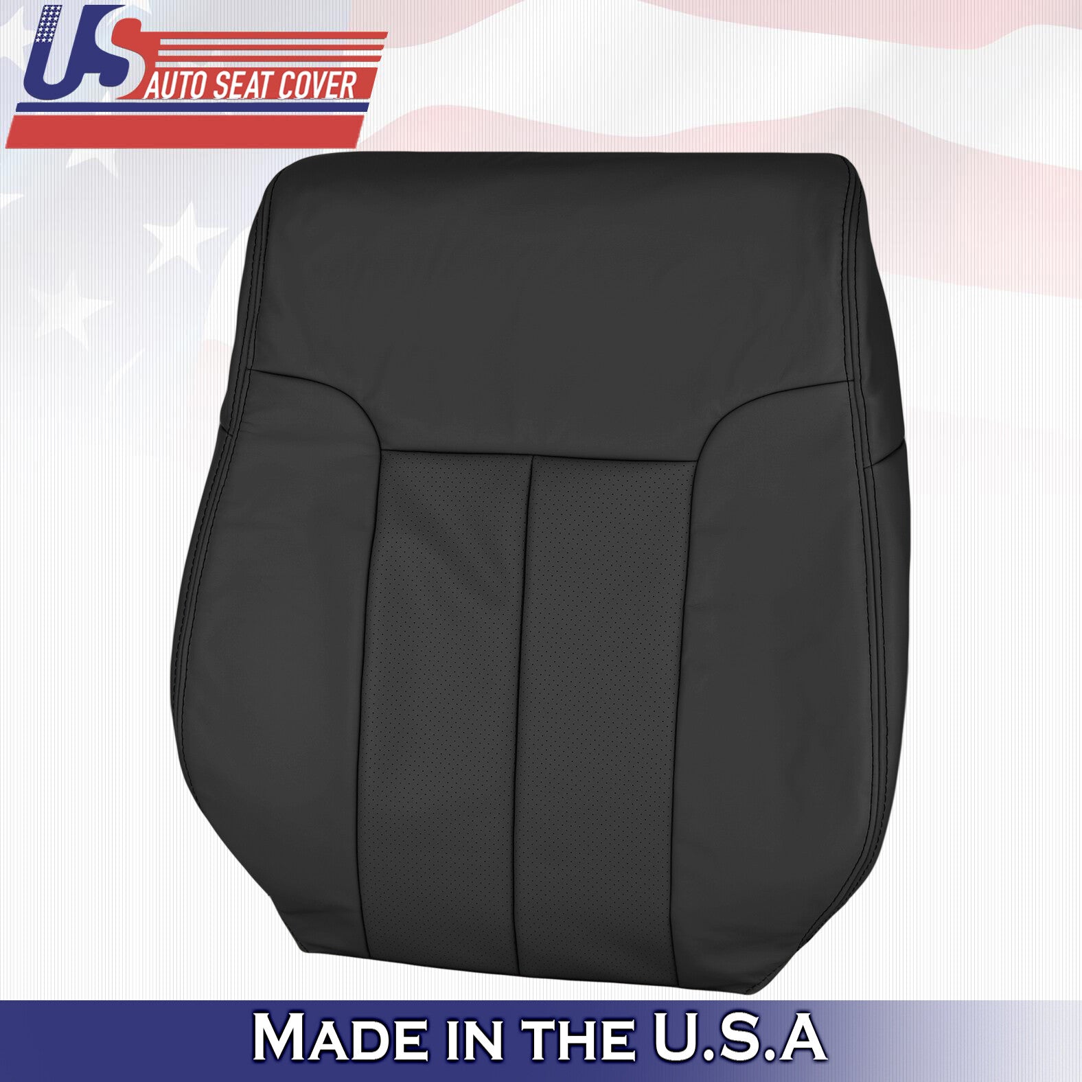 2011 2012 For Ford F150 2x Top & 2x Bottom Perforated Leather Seat Covers Black